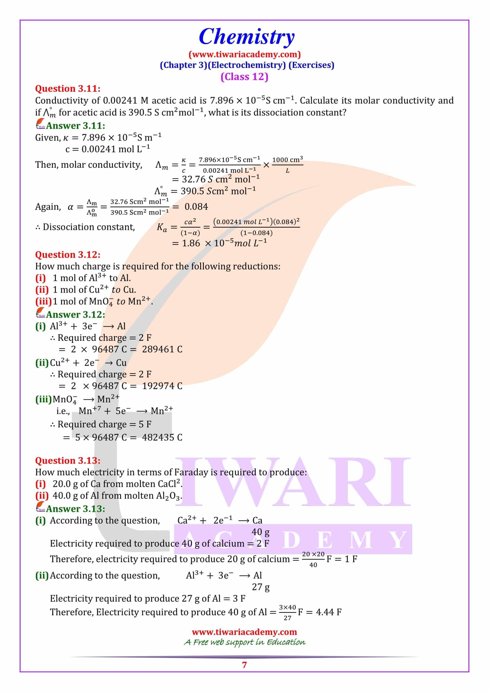 NCERT Solutions for Class 12 Chemistry Chapter 3 guide