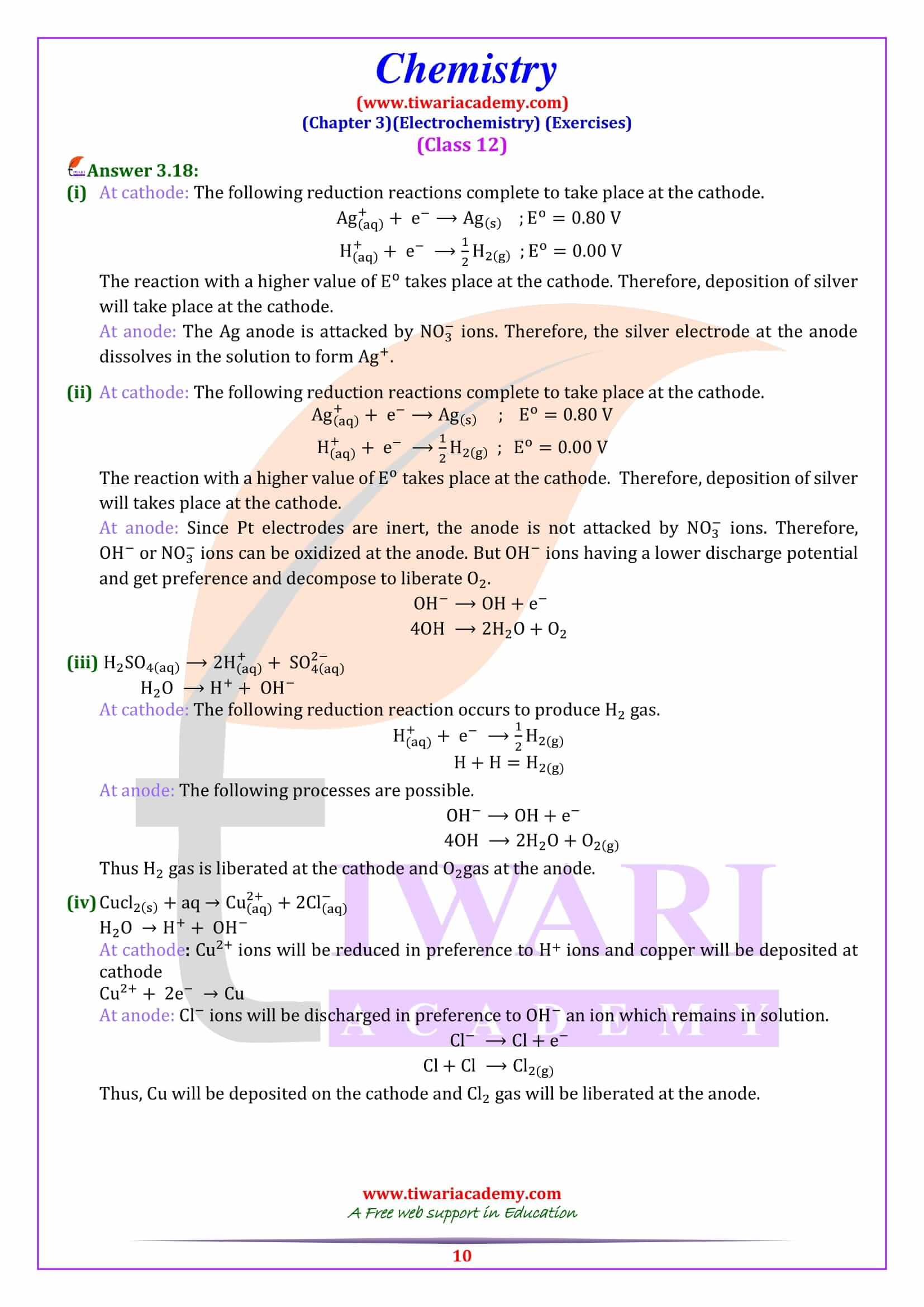 NCERT Solutions for Class 12 Chemistry Chapter 3 QA