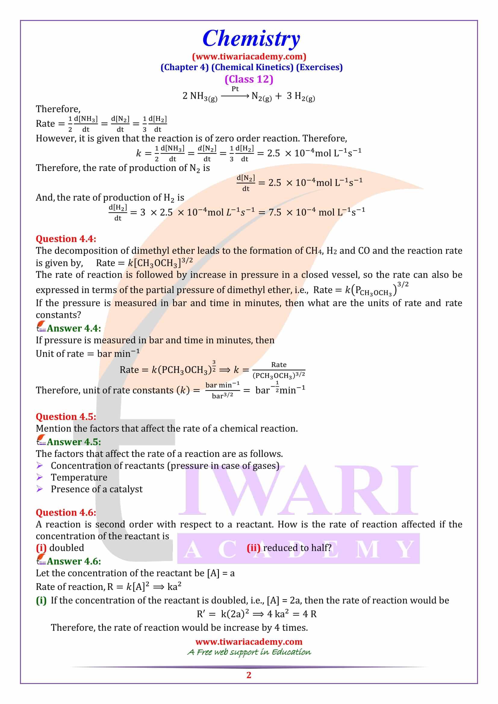 NCERT Solutions for Class 12 Chemistry Chapter 4