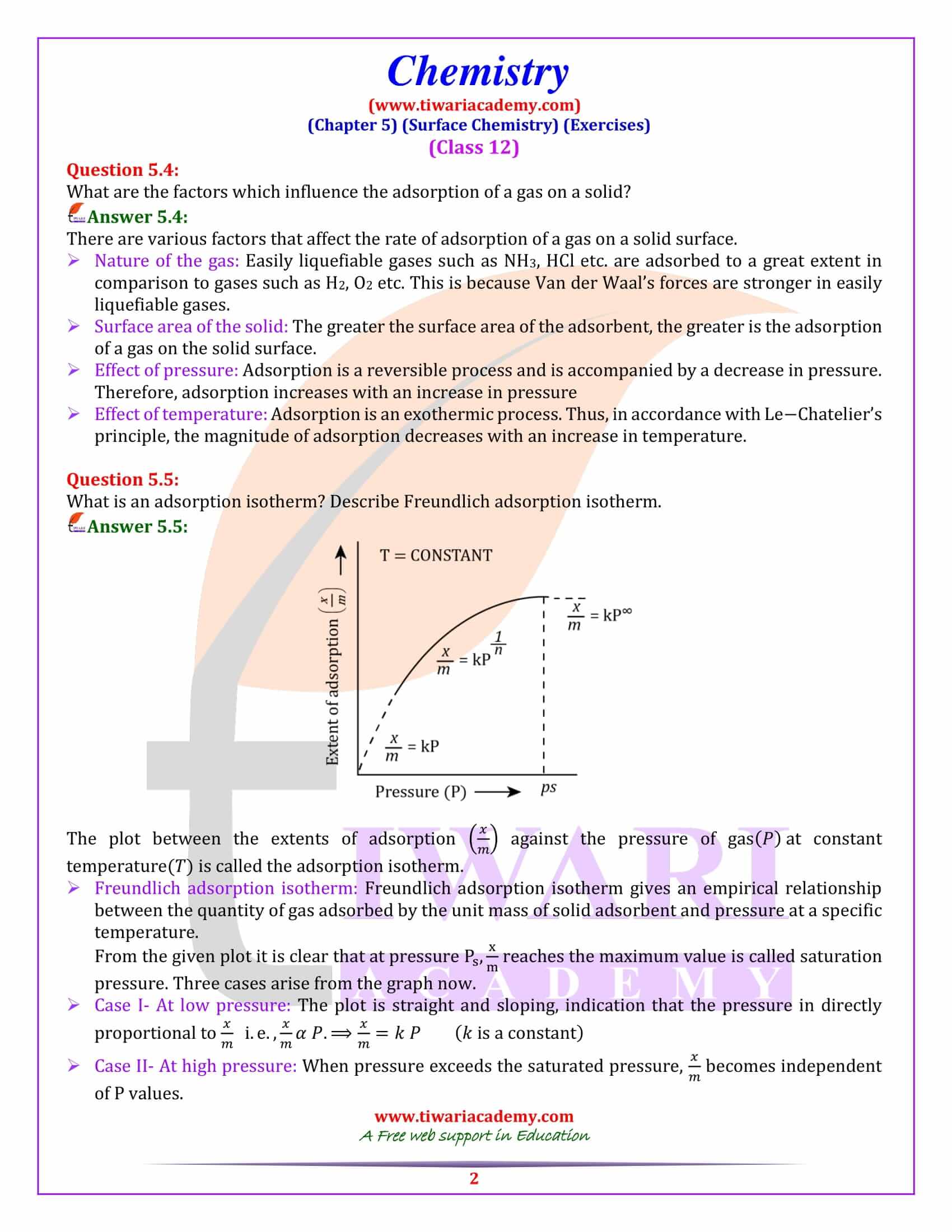 NCERT Solutions for Class 12 Chemistry Chapter 5