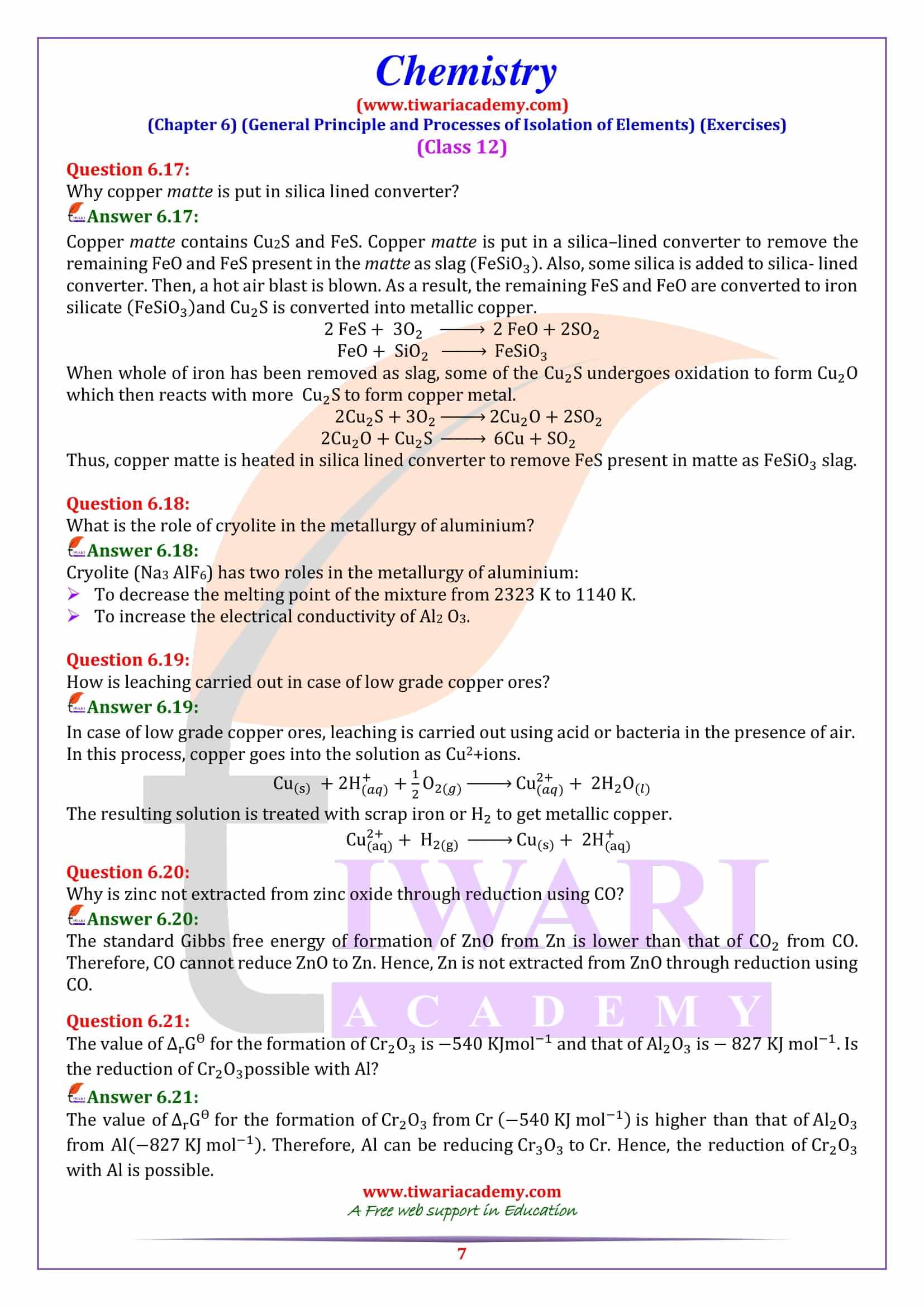 NCERT Solutions for Class 12 Chemistry Chapter 6 guide