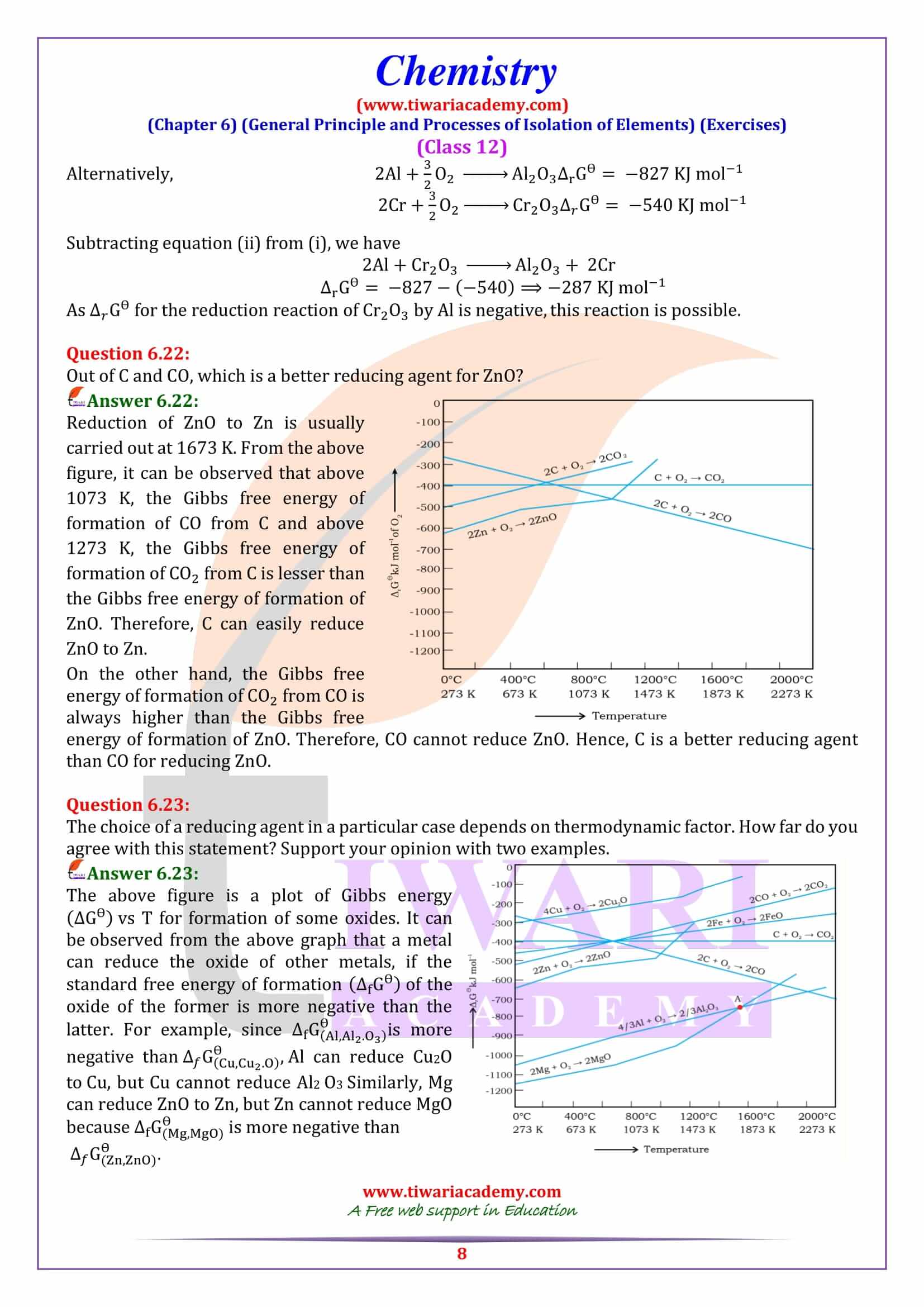 NCERT Solutions for Class 12 Chemistry Chapter 6 in English