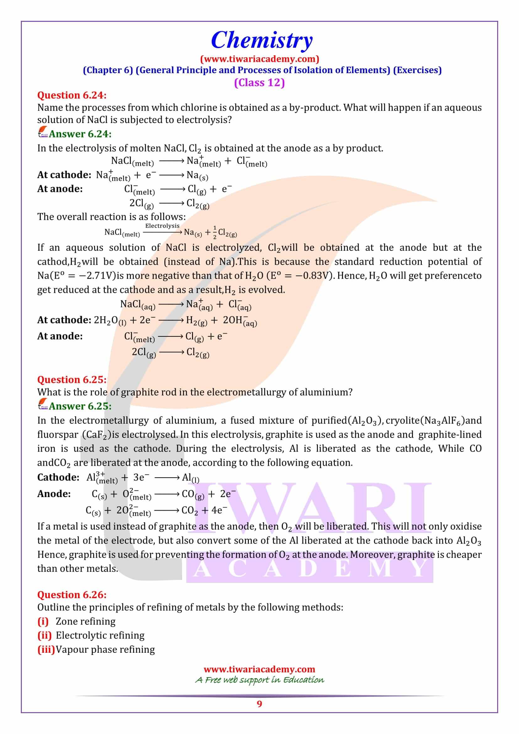 NCERT Solutions for Class 12 Chemistry Chapter 6 free