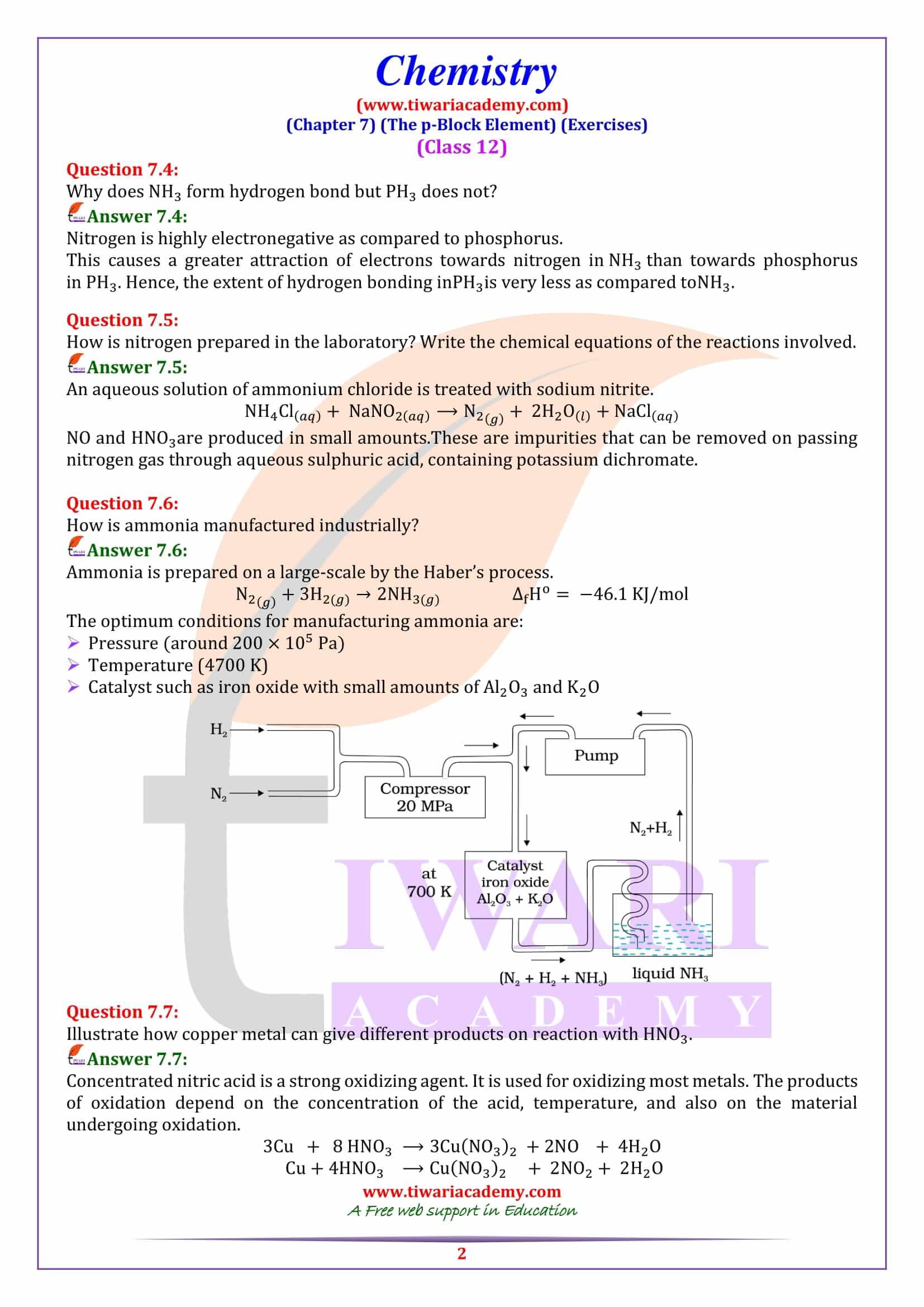 NCERT Solutions for Class 12 Chemistry Chapter 7 p Block