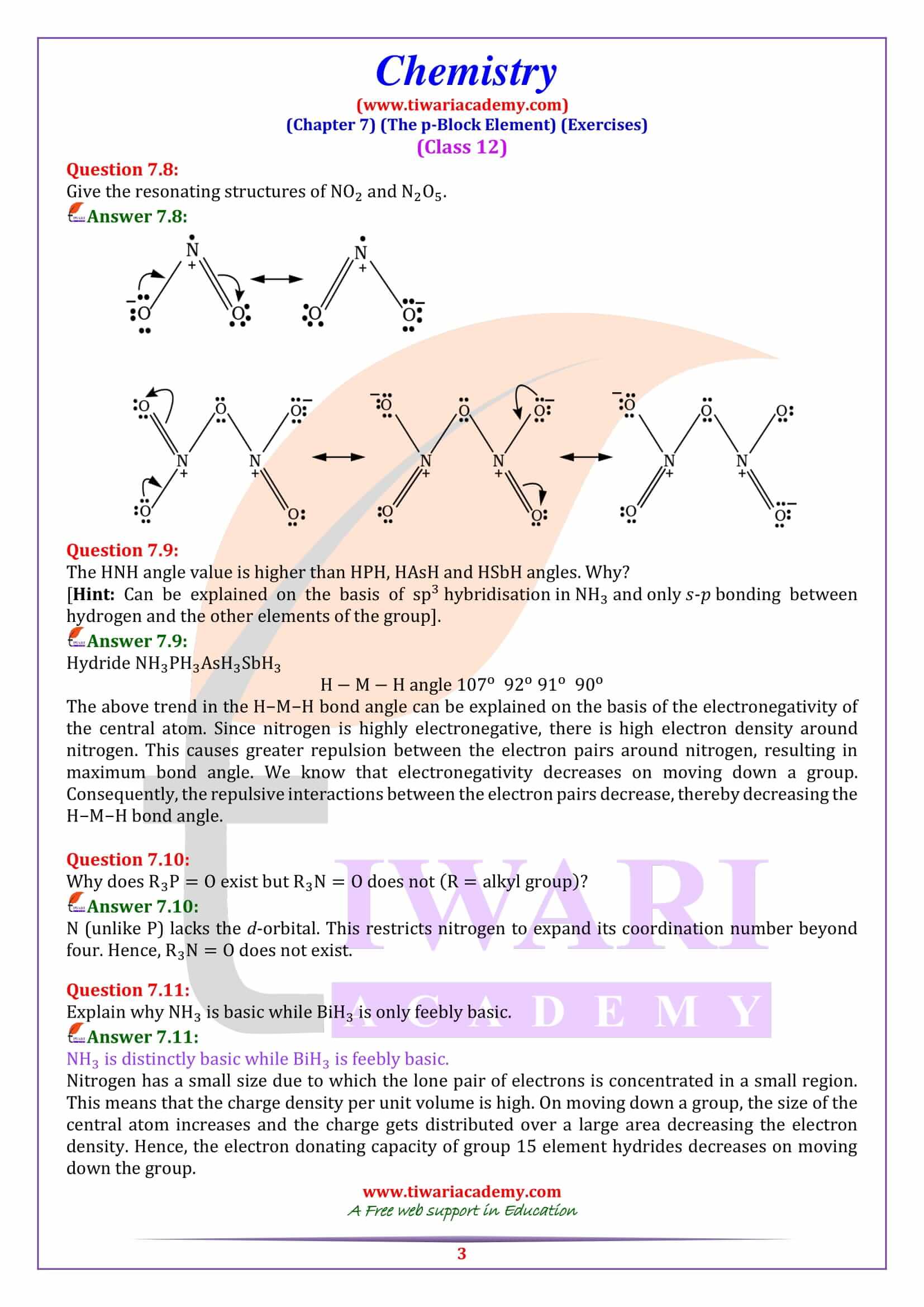 NCERT Solutions for Class 12 Chemistry Chapter 7