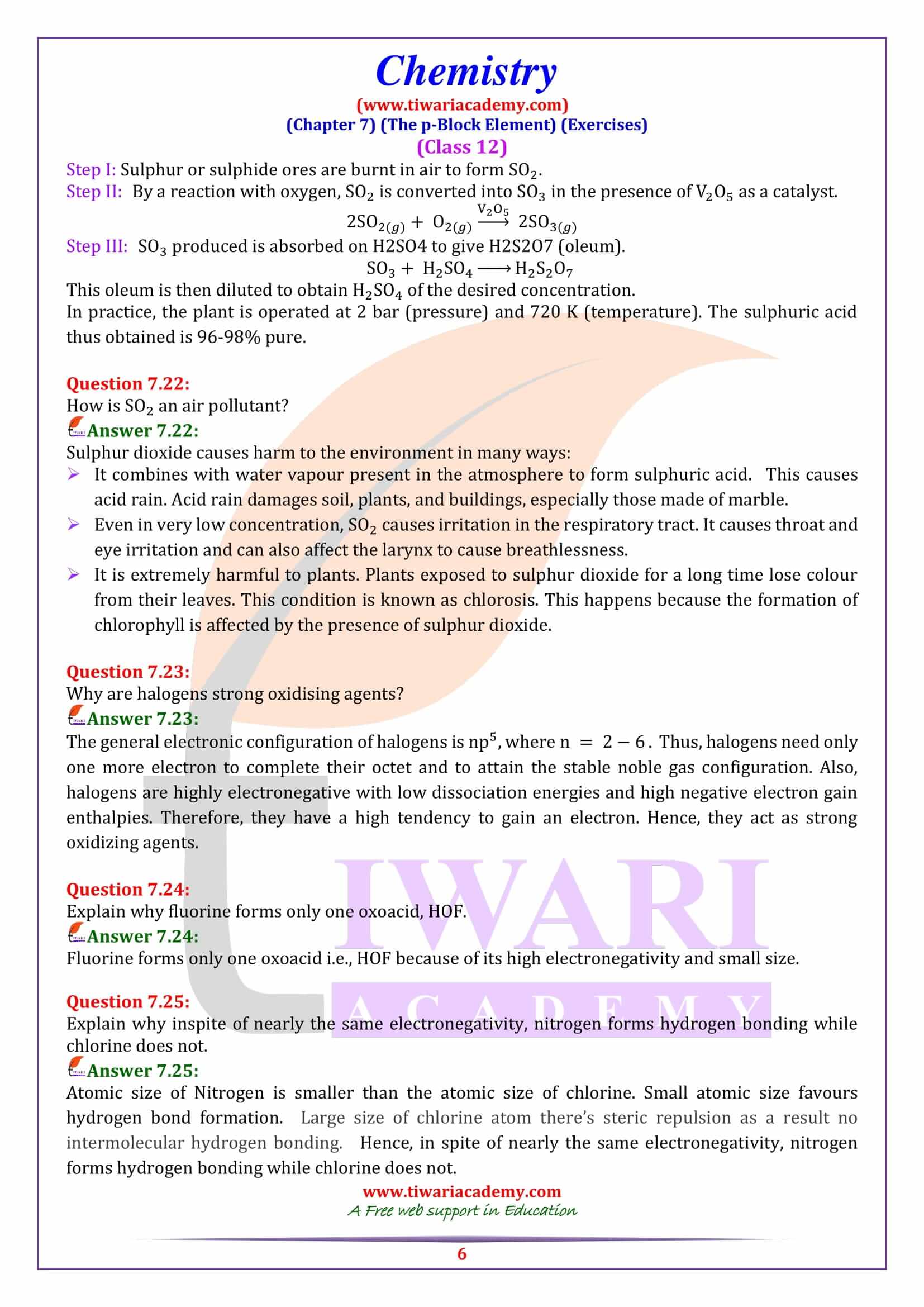 NCERT Solutions for Class 12 Chemistry Chapter 7 guide