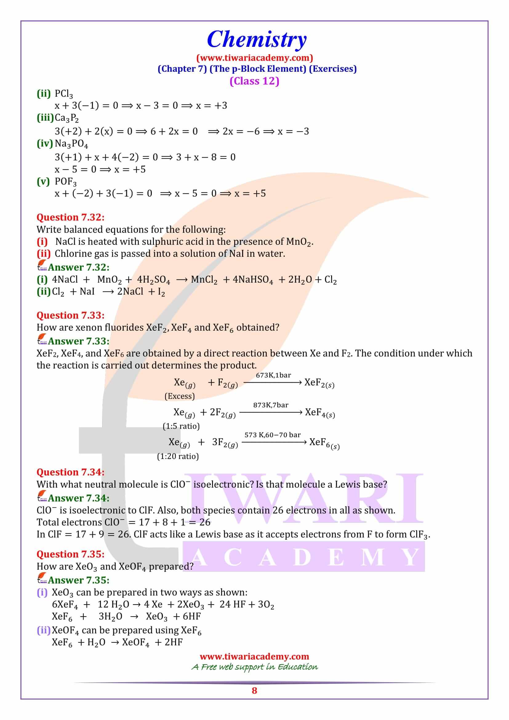 NCERT Solutions for Class 12 Chemistry Chapter 7 QA free