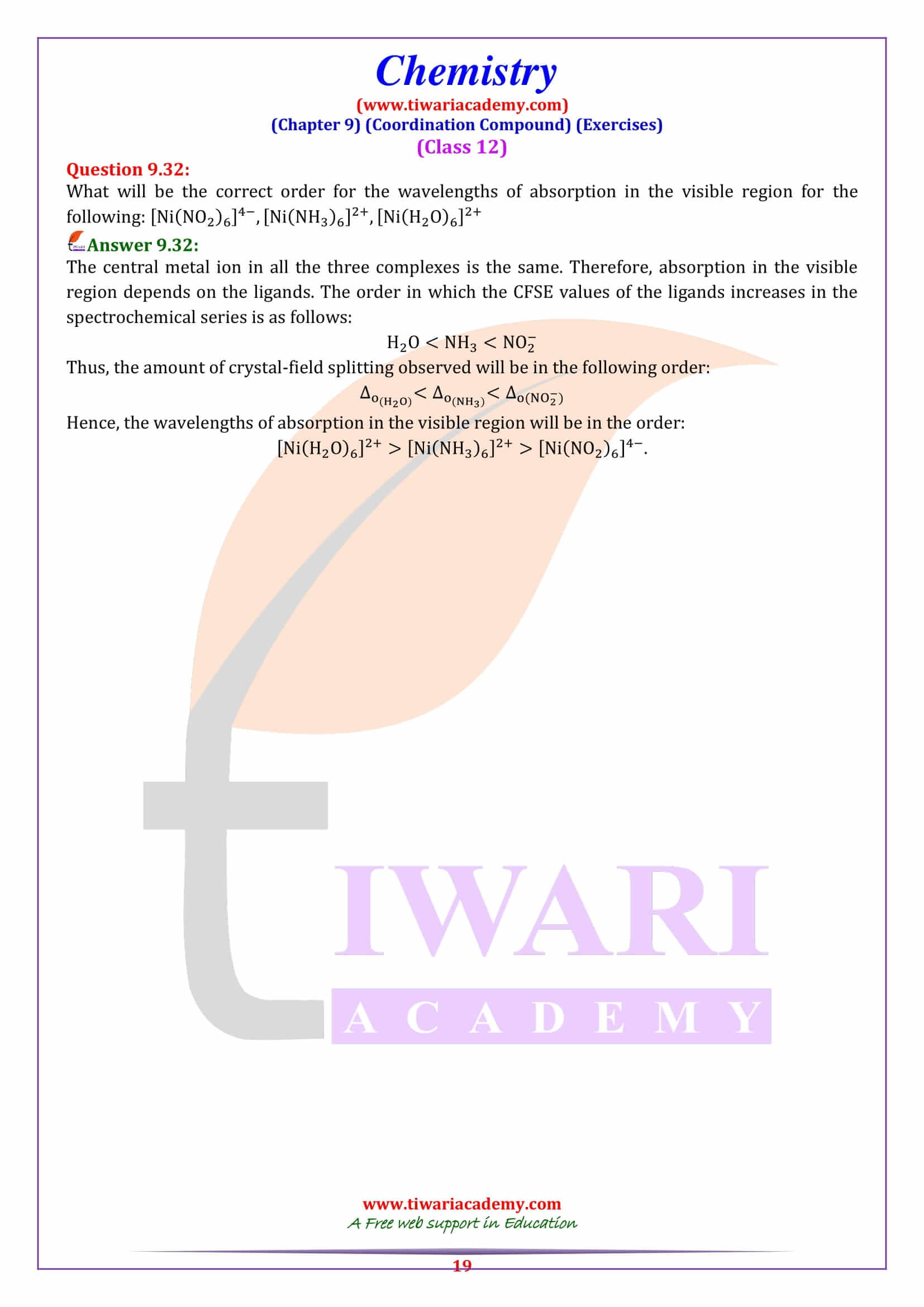 Ncert solutions for class 12 chemistry chapter 9 coordination compound