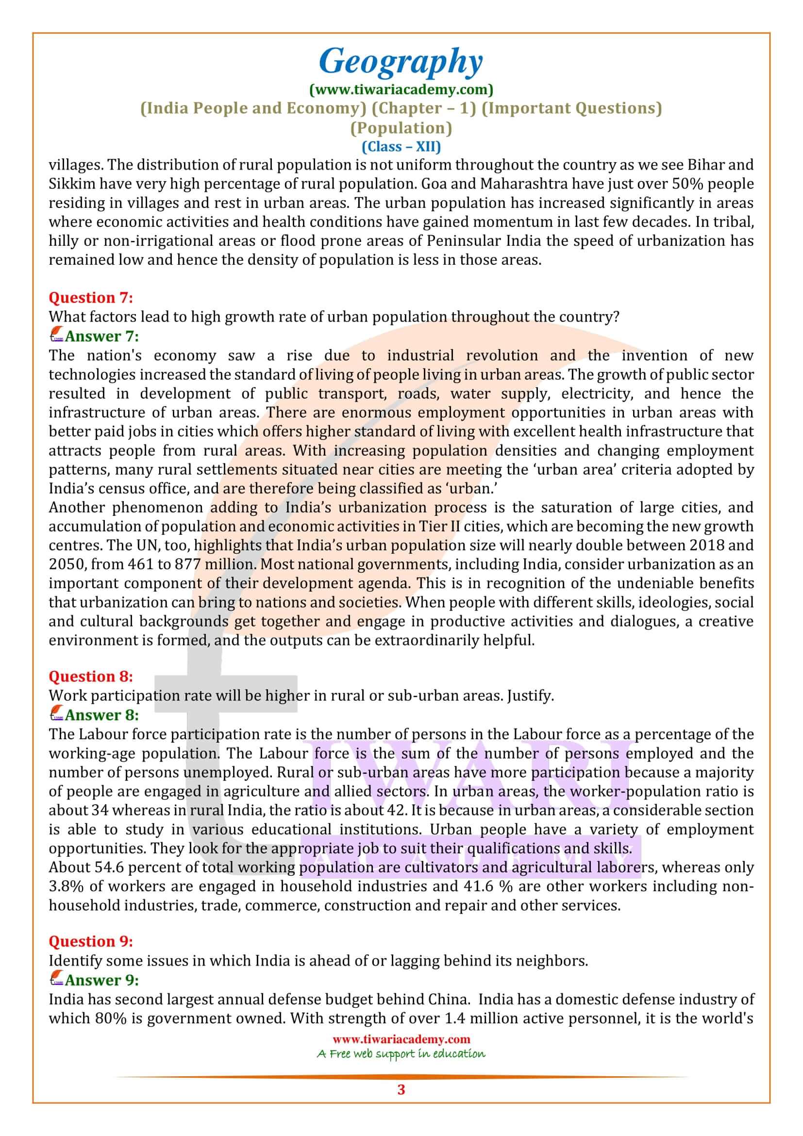 Class 12 Geography Chapter 1 Extra Question Answers