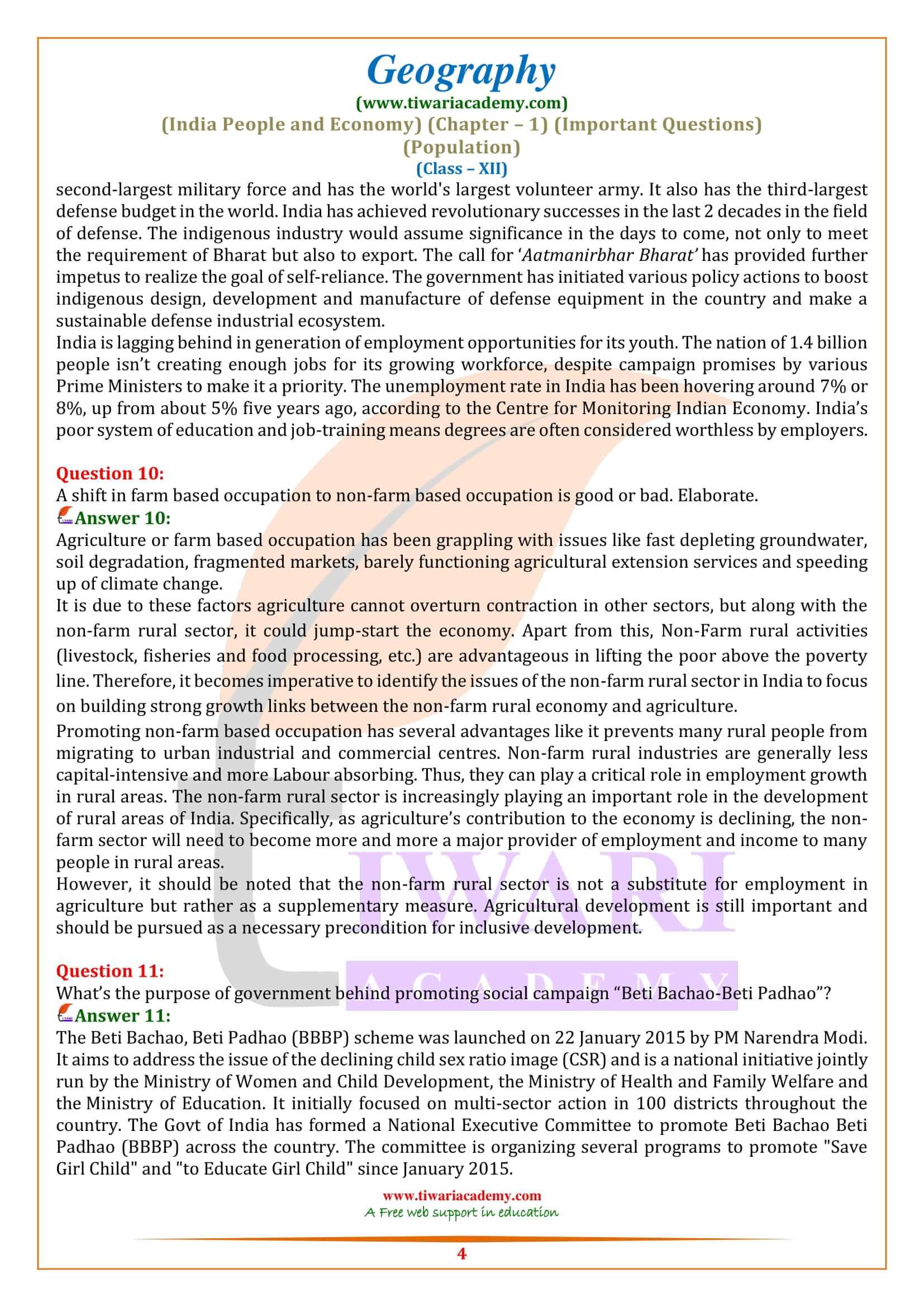 Class 12 Geography Chapter 1 Important Question Answers