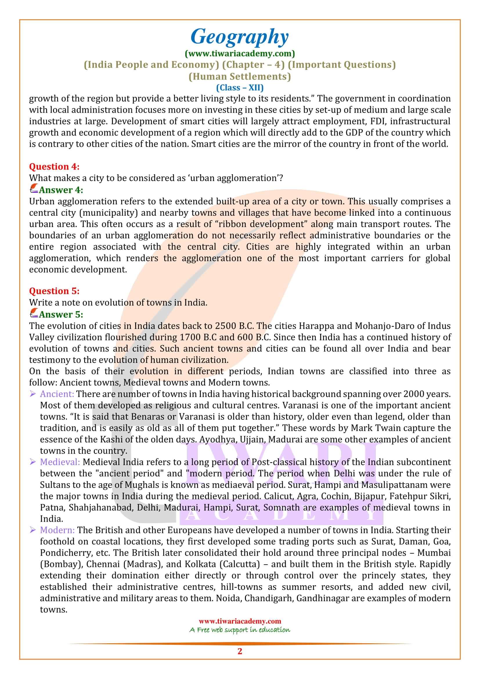 Class 12 Geography Part 2 Chapter 4 Extra Questions