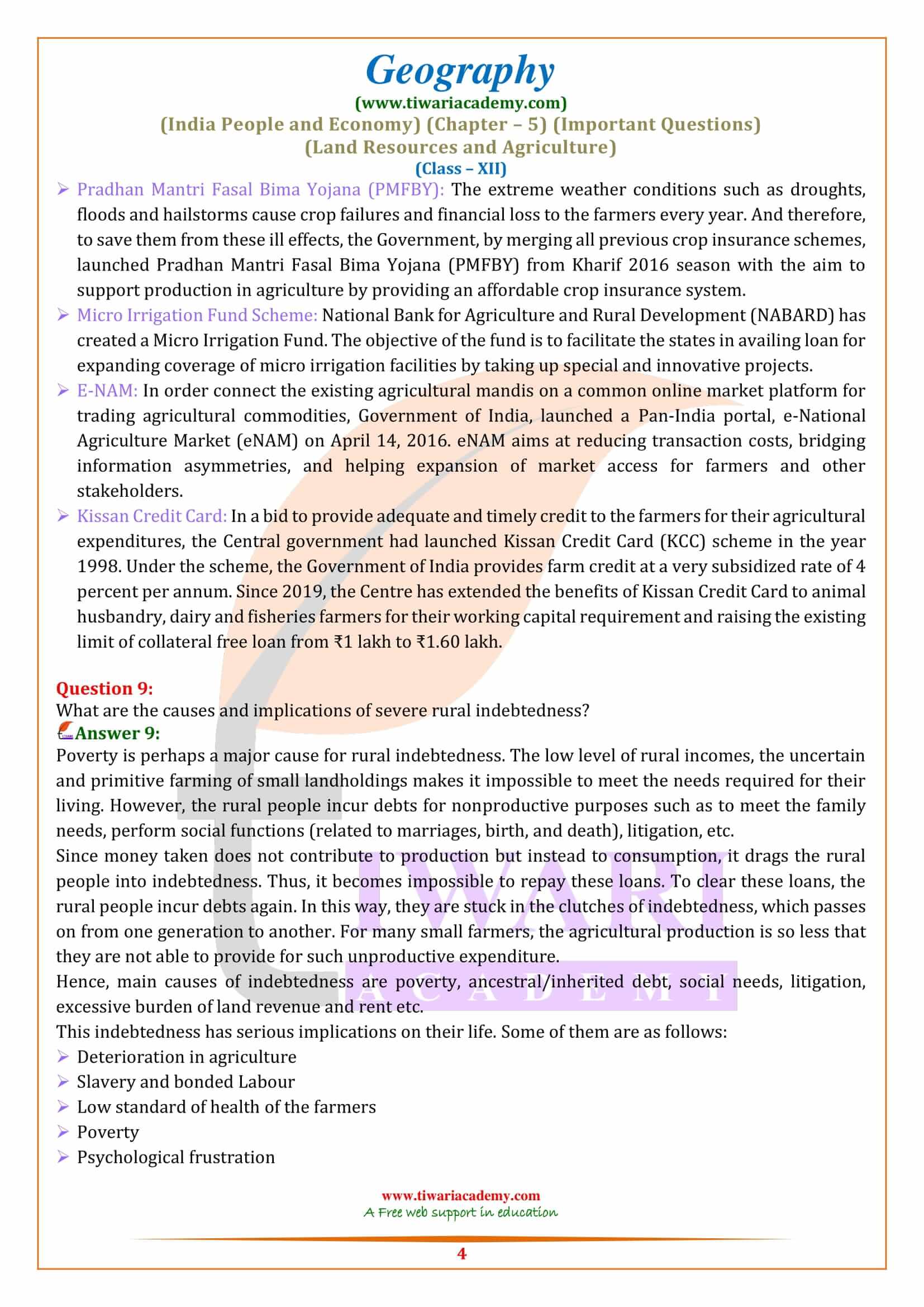 Class 12 Geography Chapter 5 Important Extra Questions