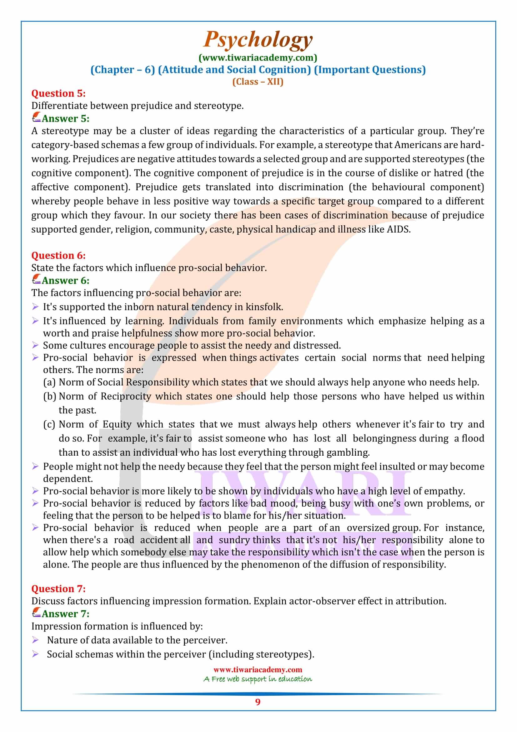 Class 12 Psychology Chapter 6 Long answer type Questions