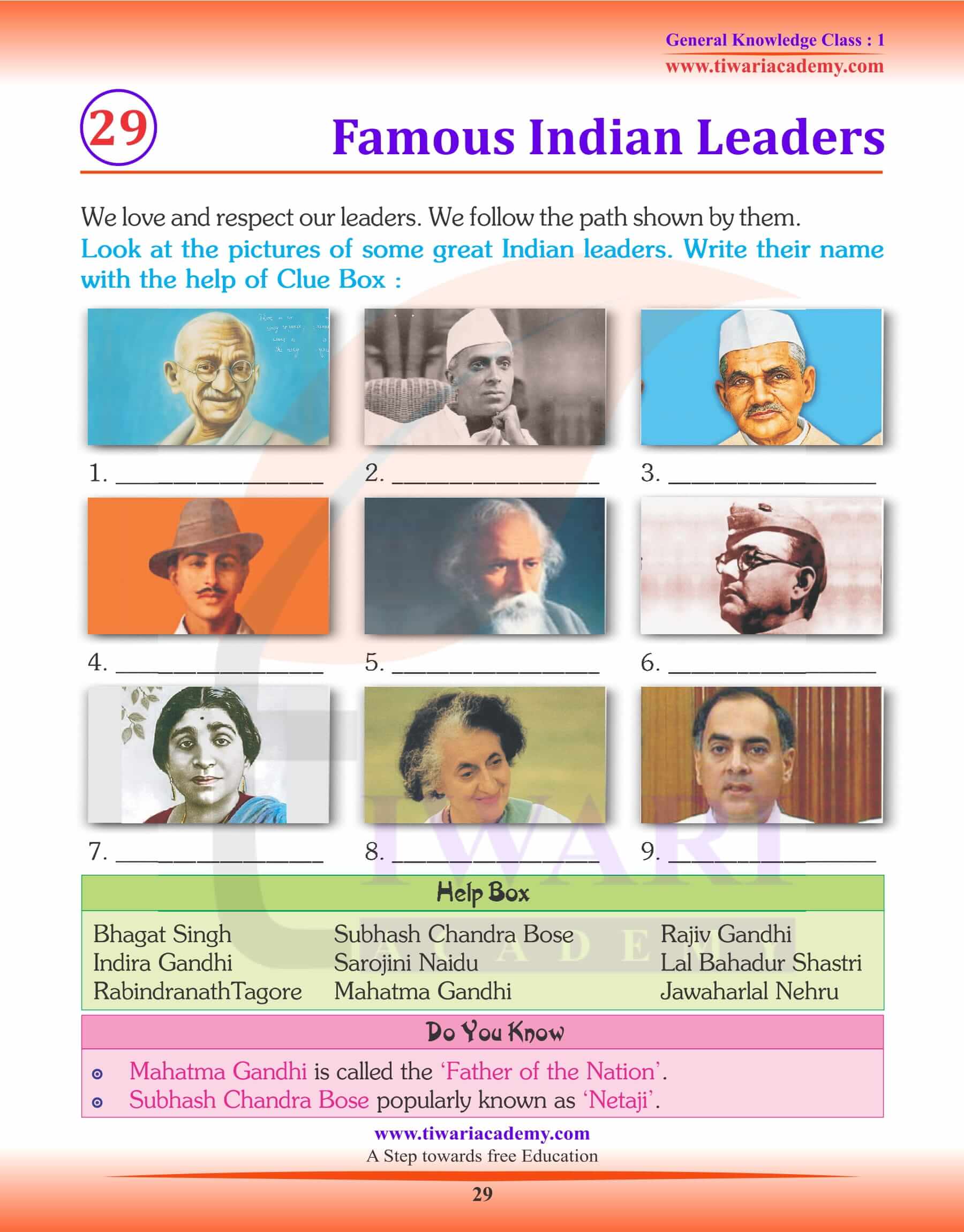 Famous Indian Leaders