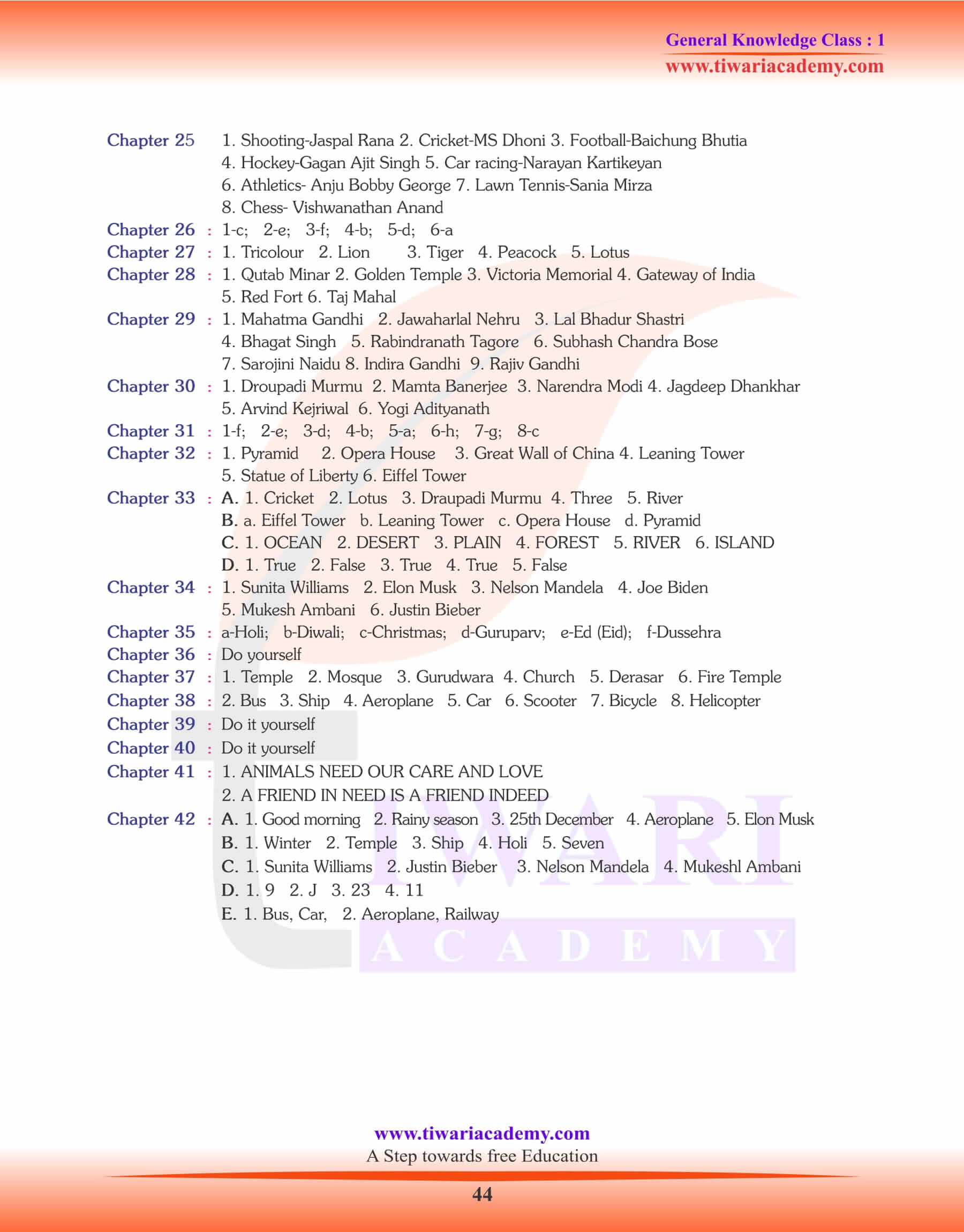 GK Book Answers Part 2