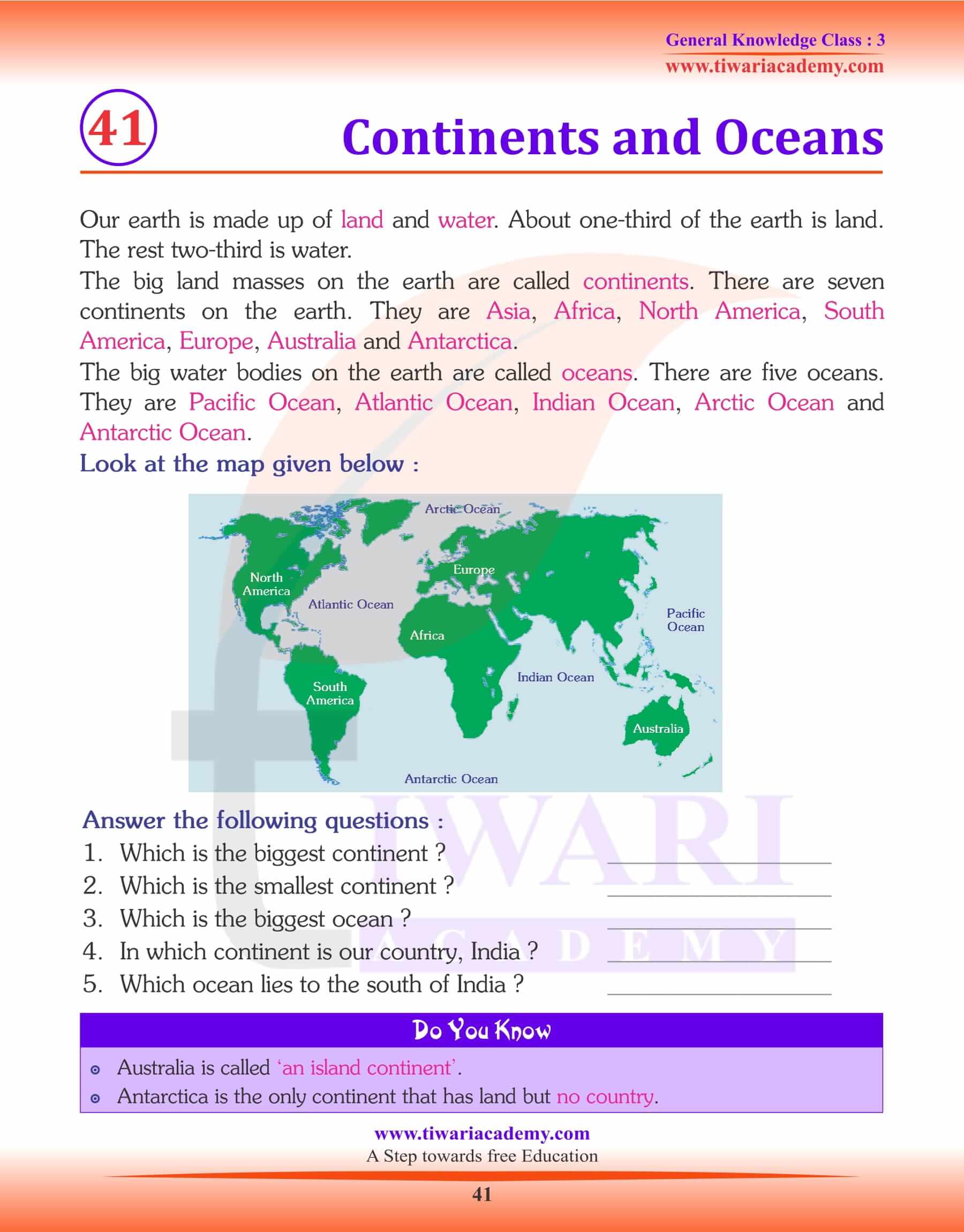 Continents and Oceans