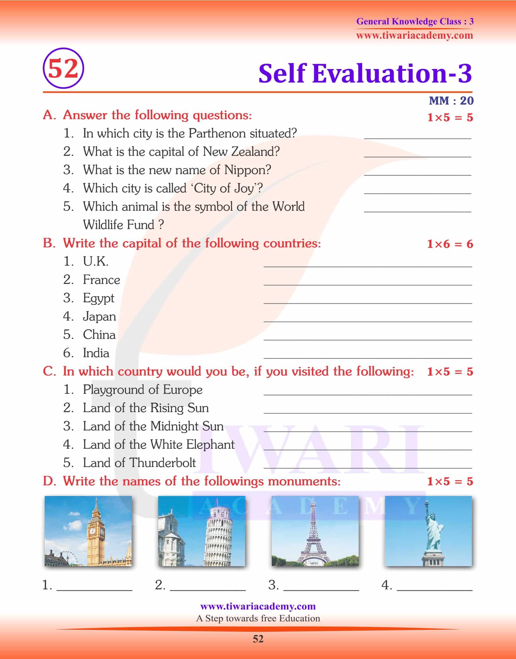 Self Evaluation GK Test 4