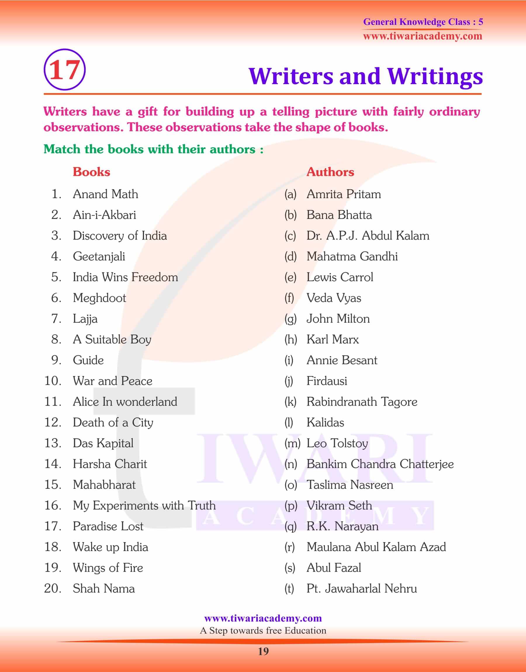 Writers and Writings