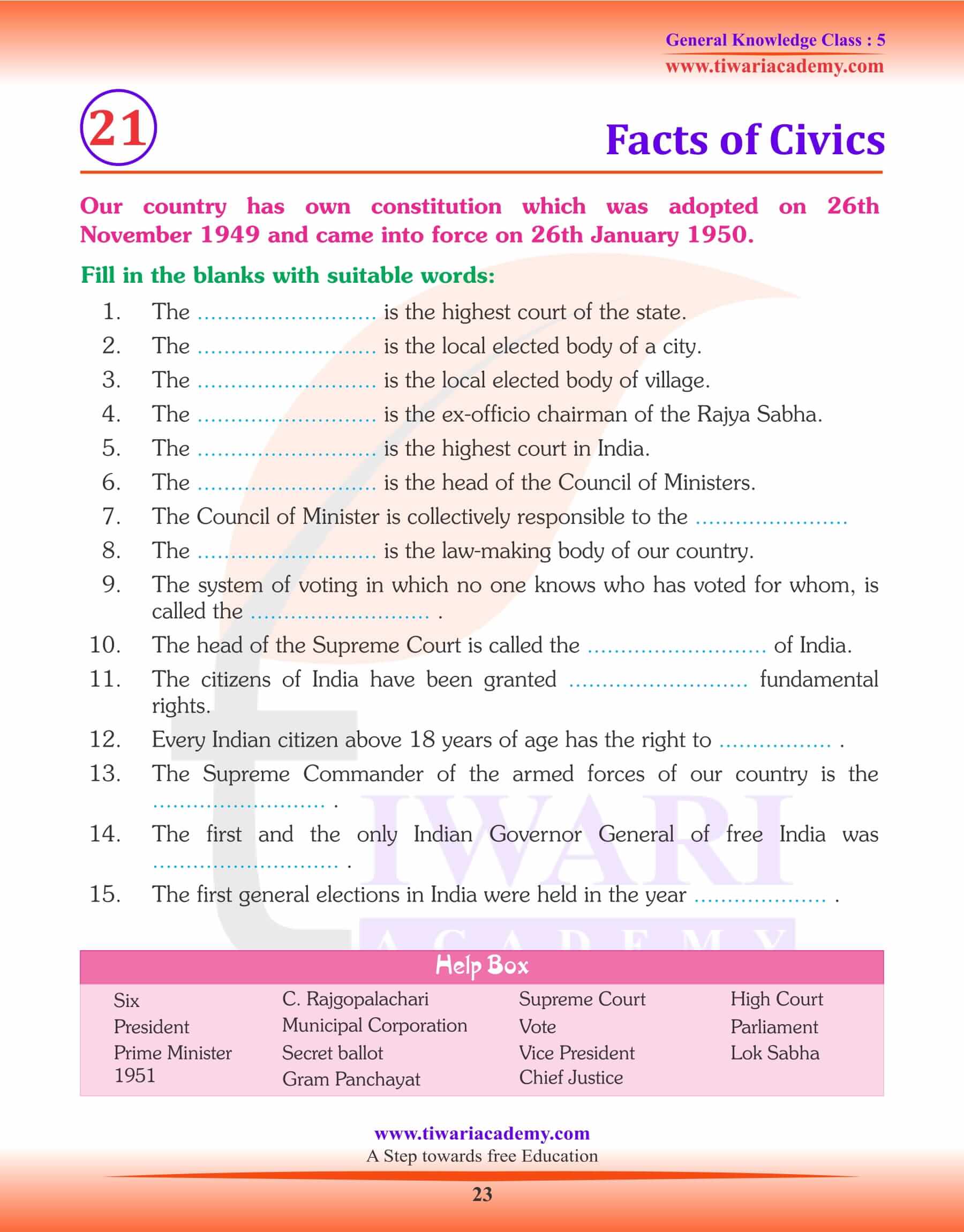 Facts of Civics