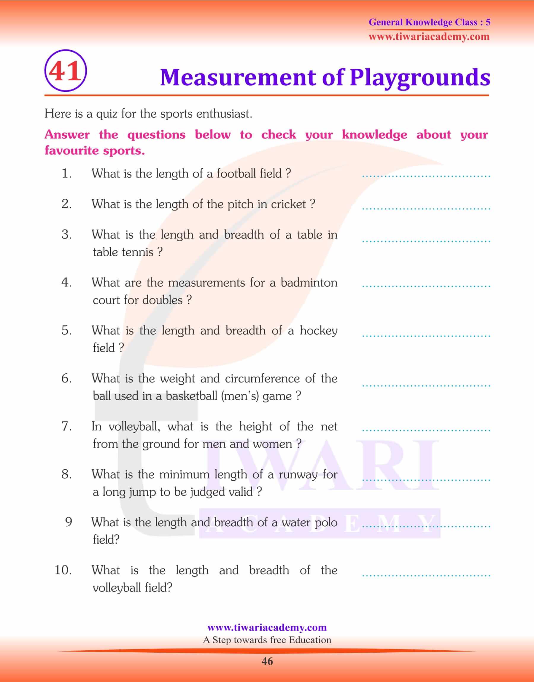 Measurements of Playgrounds