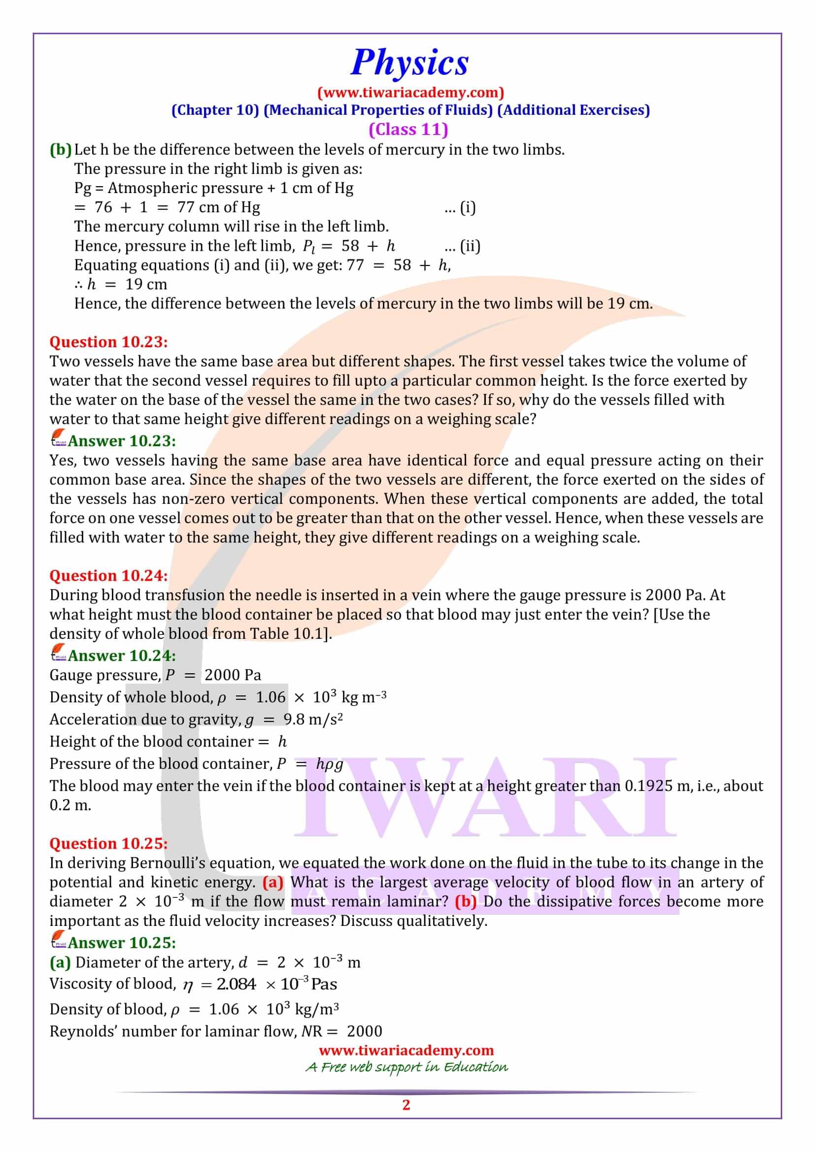 NCERT Solutions for Class 11 Physics Chapter 10