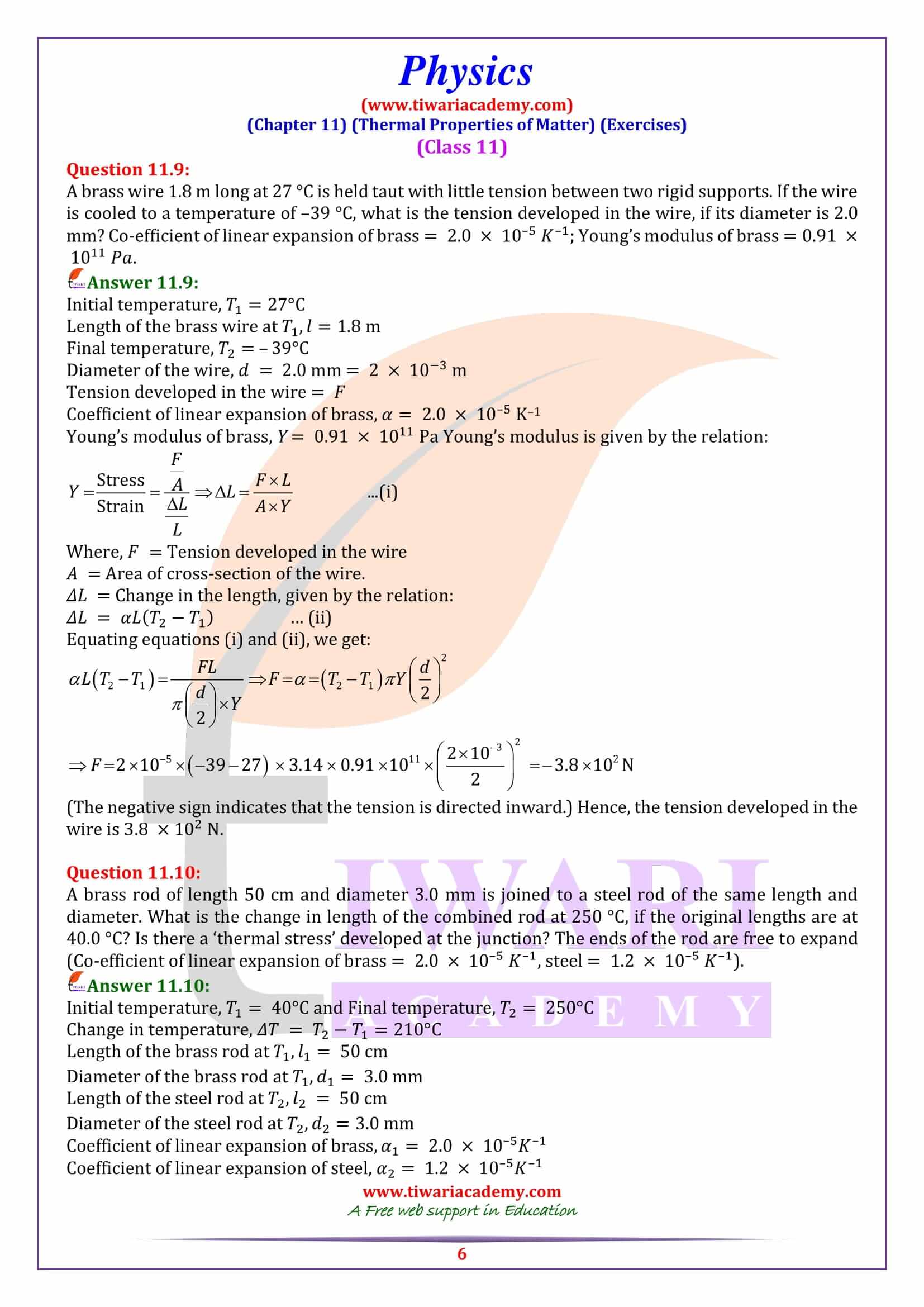 NCERT Solutions for Class 11 Physics Chapter 11 guide