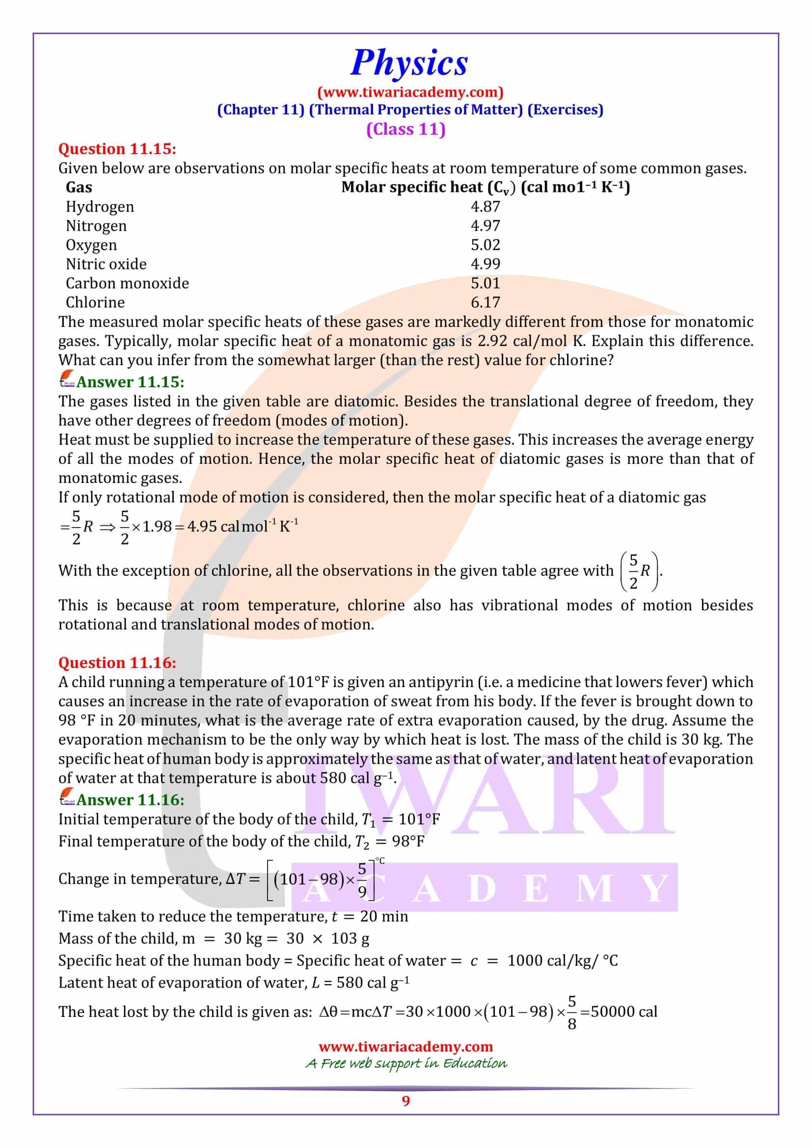 Class 11 Physics Chapter 11 in PDF download free