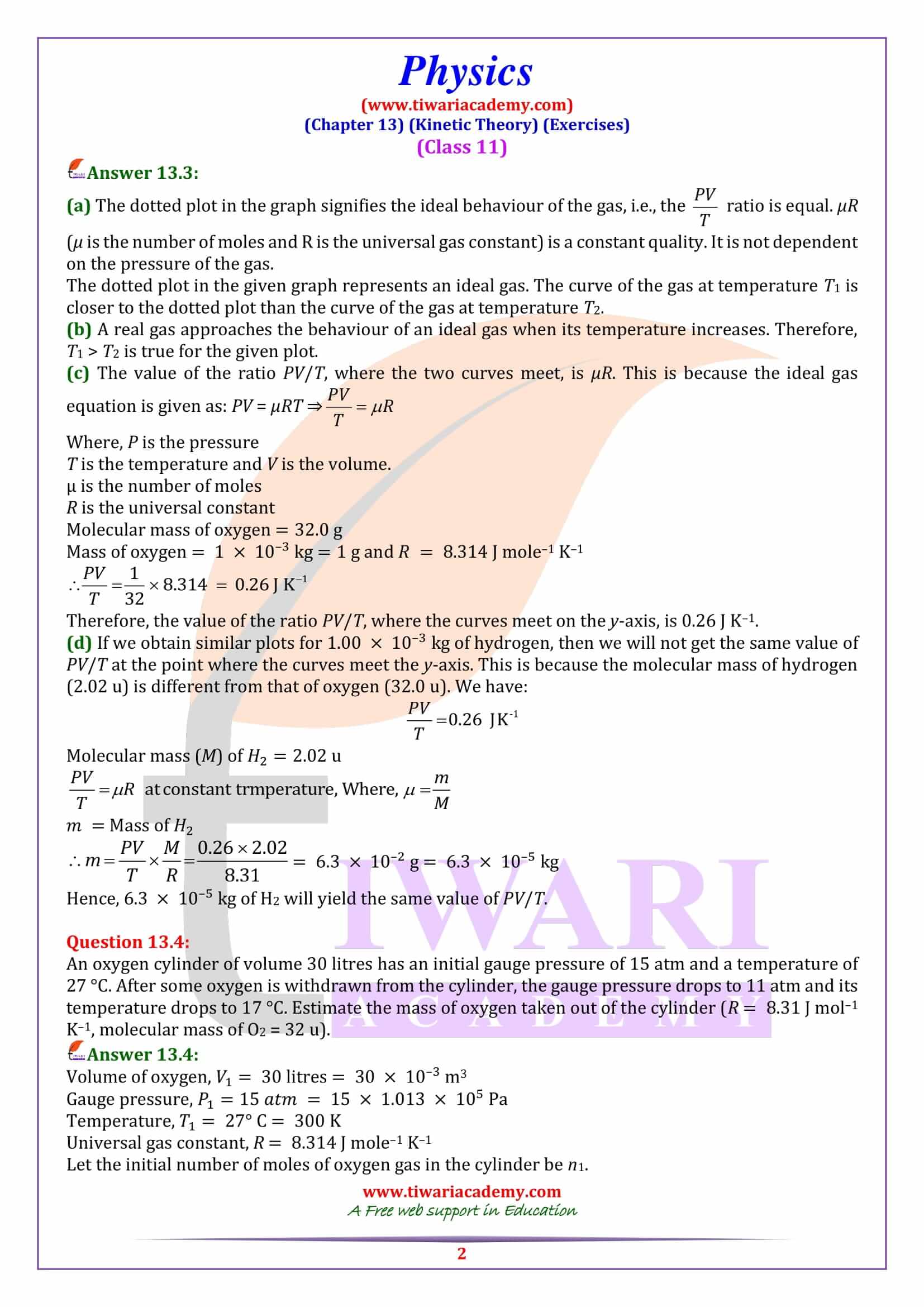 NCERT Solutions for Class 11 Physics Chapter 13 free download