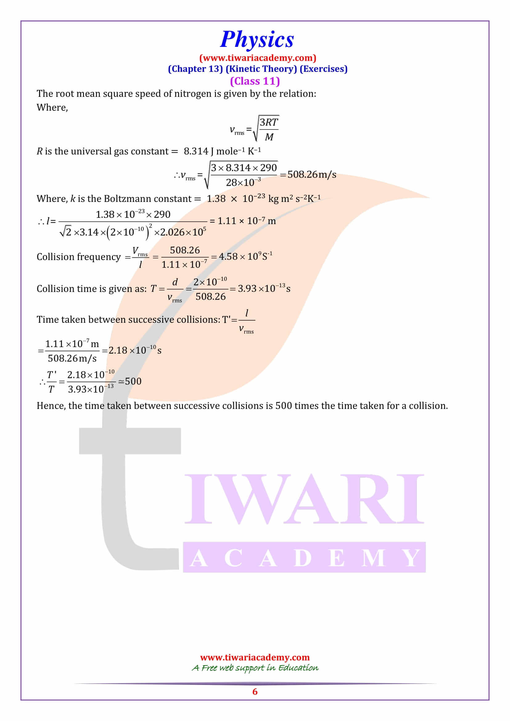 Class 11 Physics Chapter 13 Solutions
