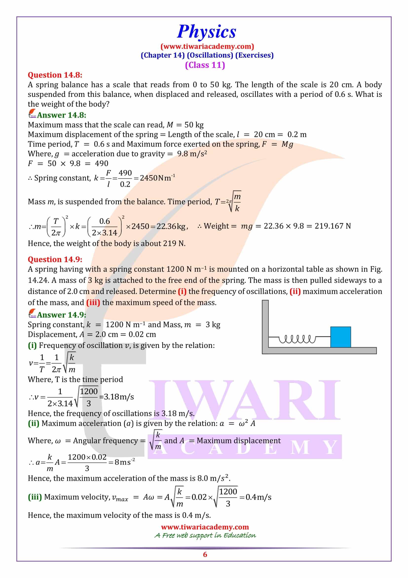 NCERT Solutions for Class 11 Physics Chapter 14 updated for new session
