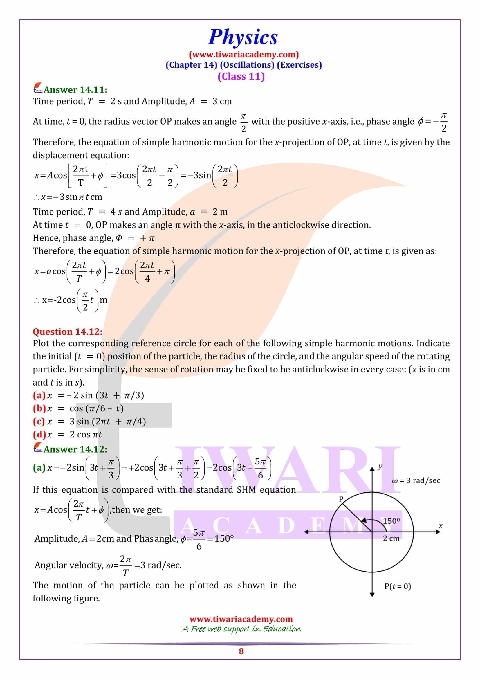 Class 11 Physics Chapter 14 Question Answers