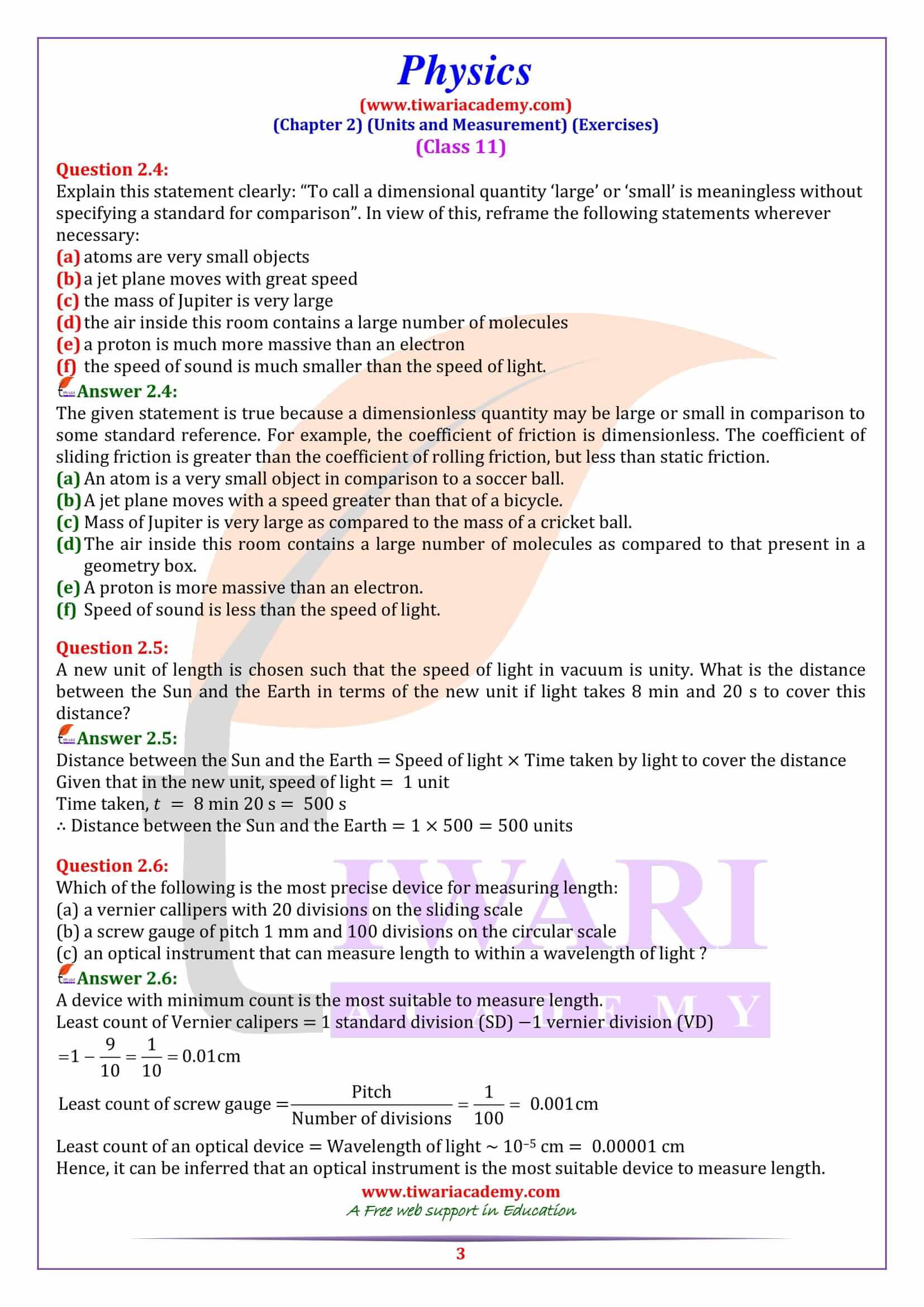 Class 11 Physics Chapter 2