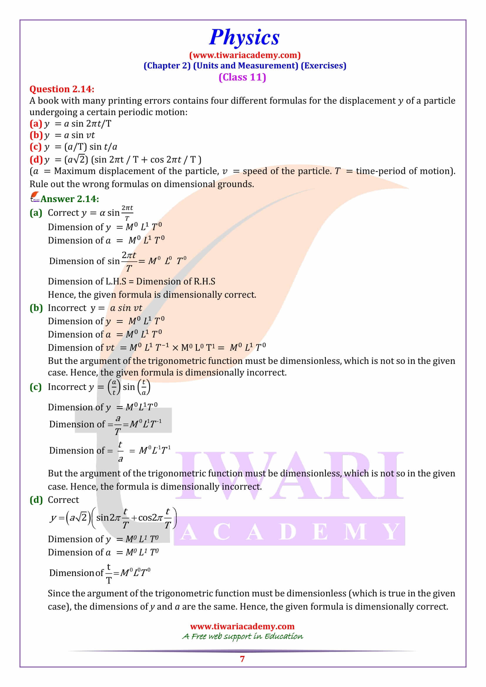 Class 11 Physics Chapter 2 all question answers