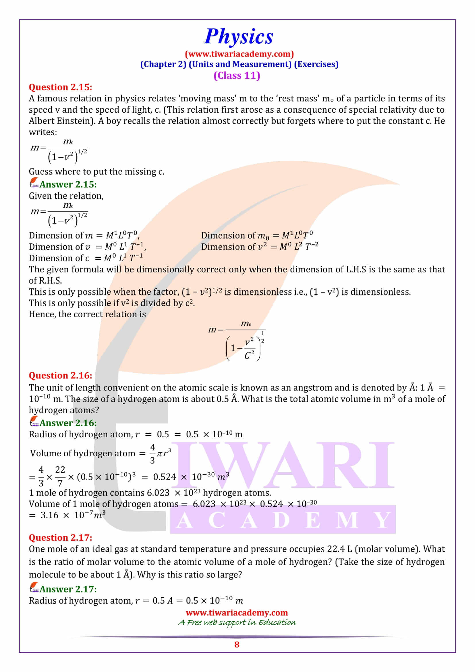 Class 11 Physics Chapter 2 ncert solutions