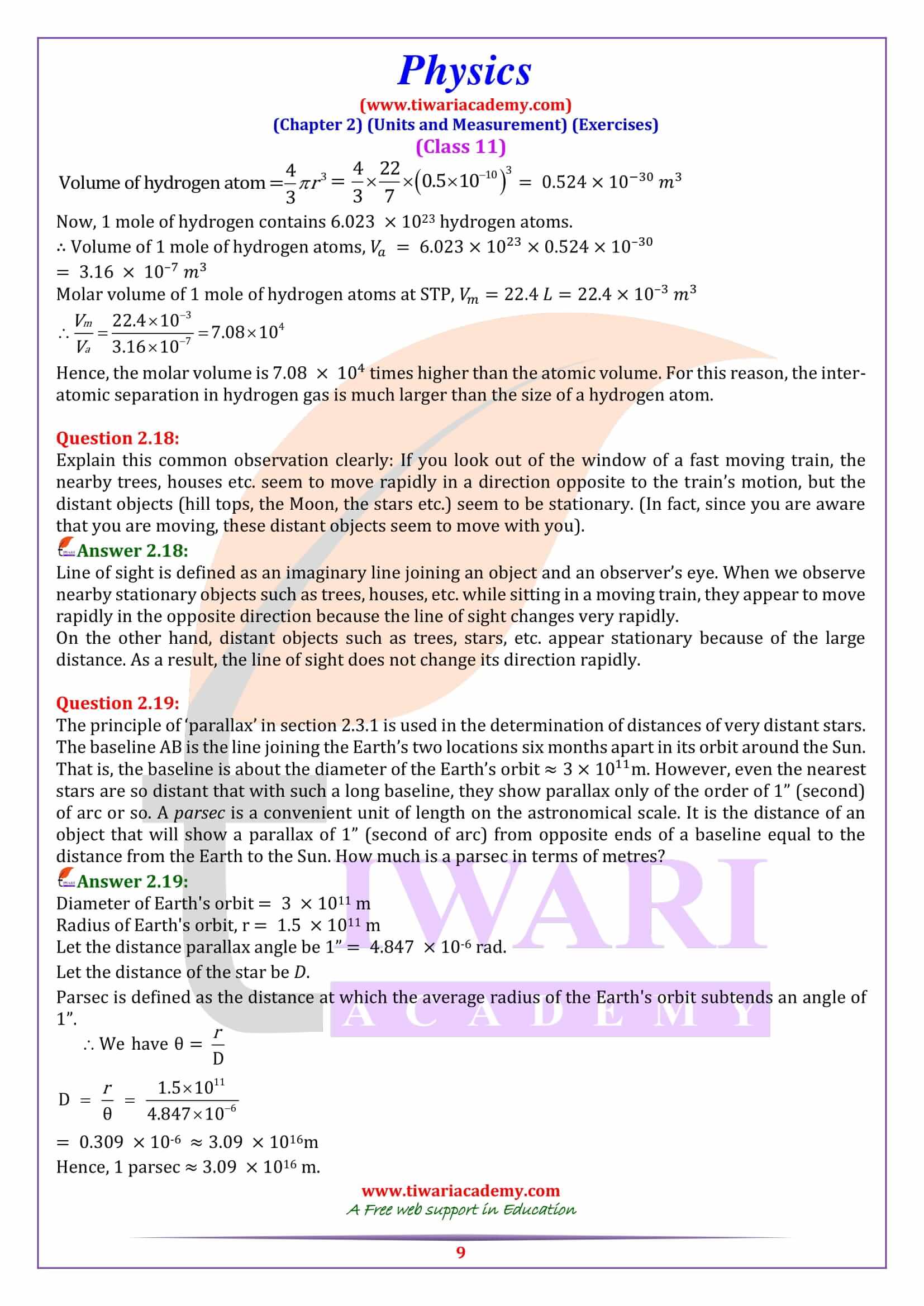 Class 11 Physics Chapter 2 ncert answers
