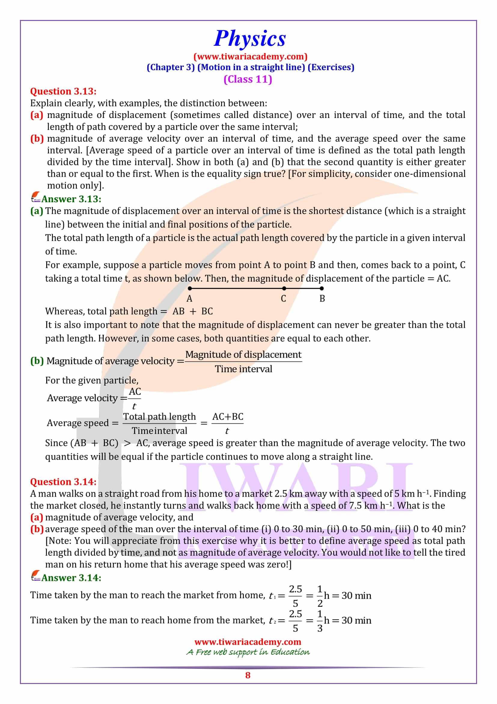 Class 11 Physics Chapter 3
