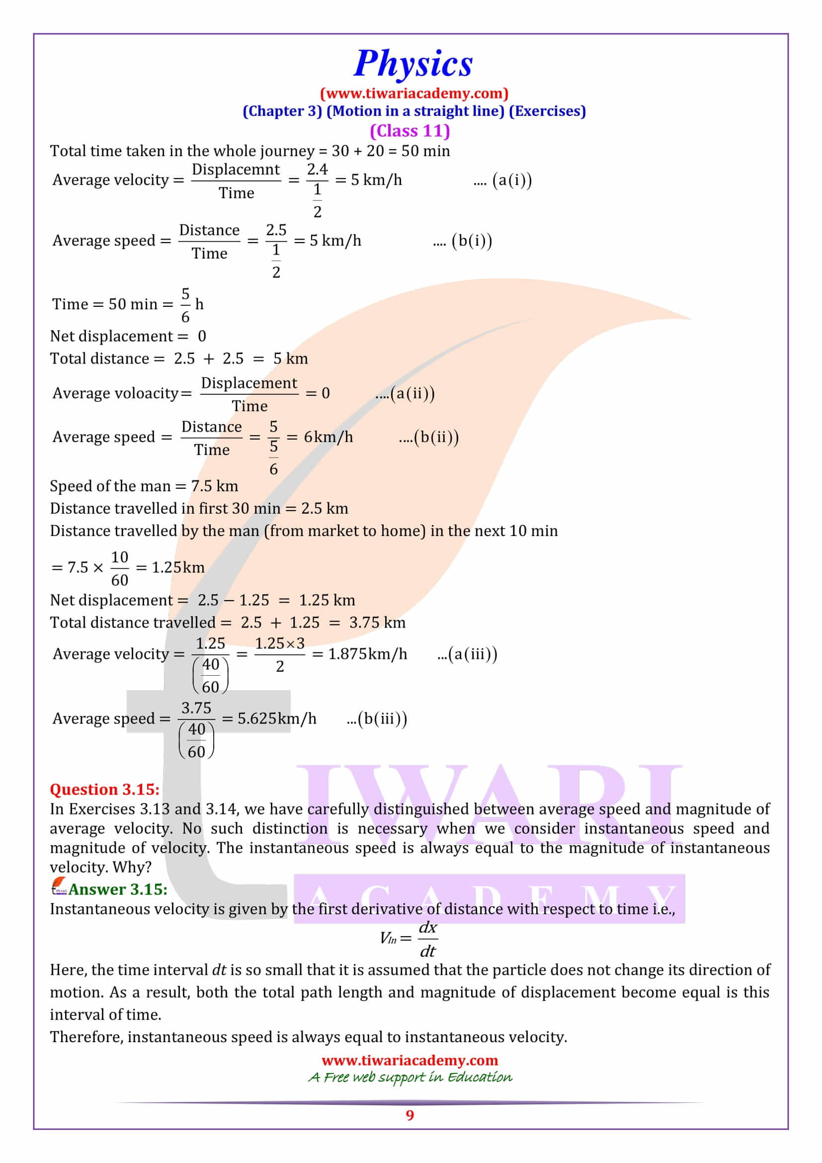 Class 11 Physics Chapter 3 in PDF solutions
