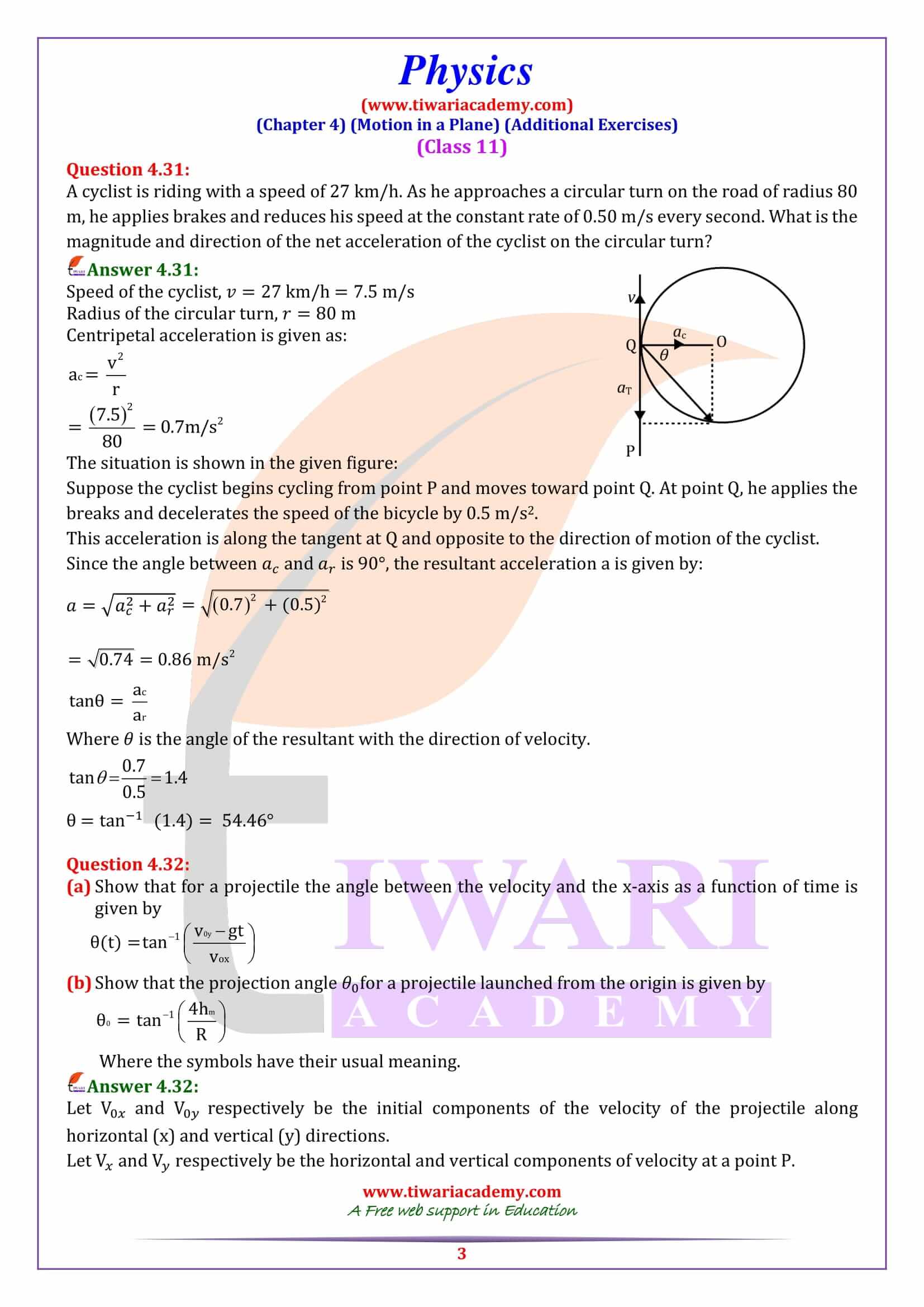 NCERT Solutions for Class 11 Physics Chapter 4 Additional Exercises