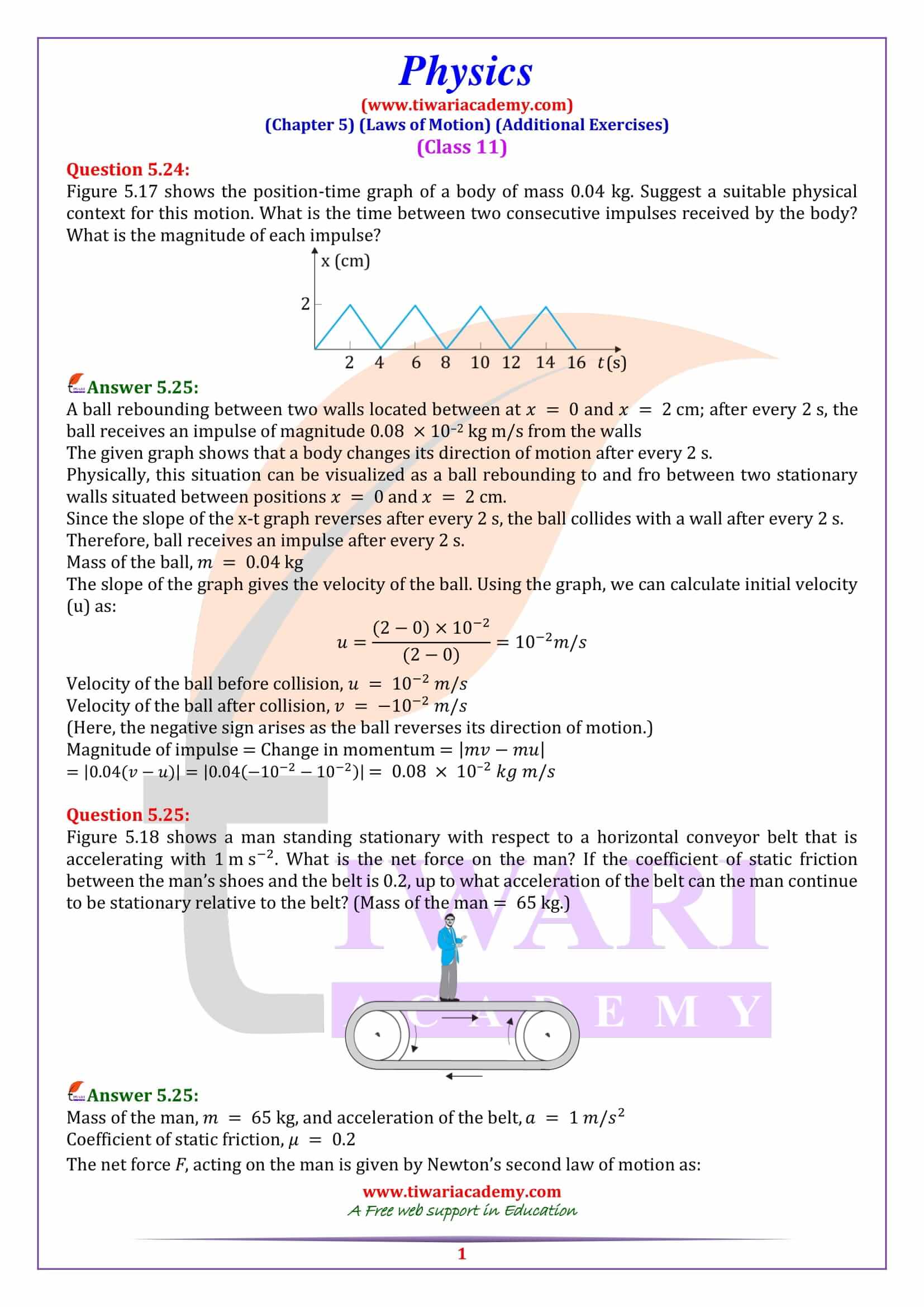 Class 11 Physics Chapter 5 Laws of Motion