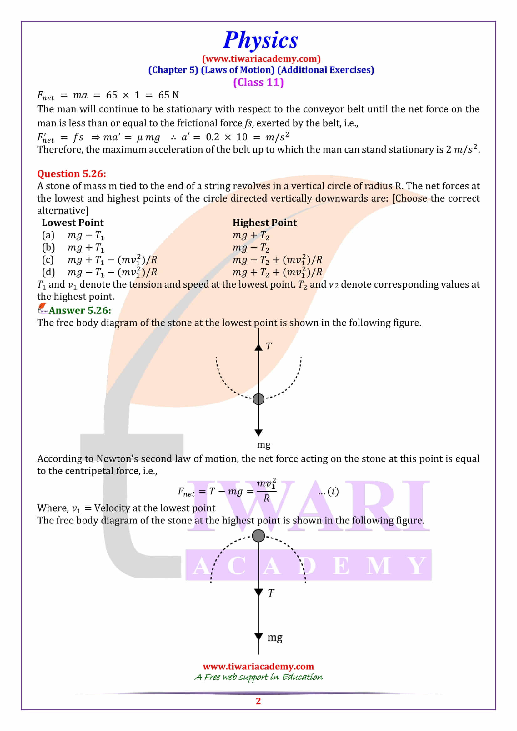 NCERT Solutions for Class 11 Physics Chapter 5