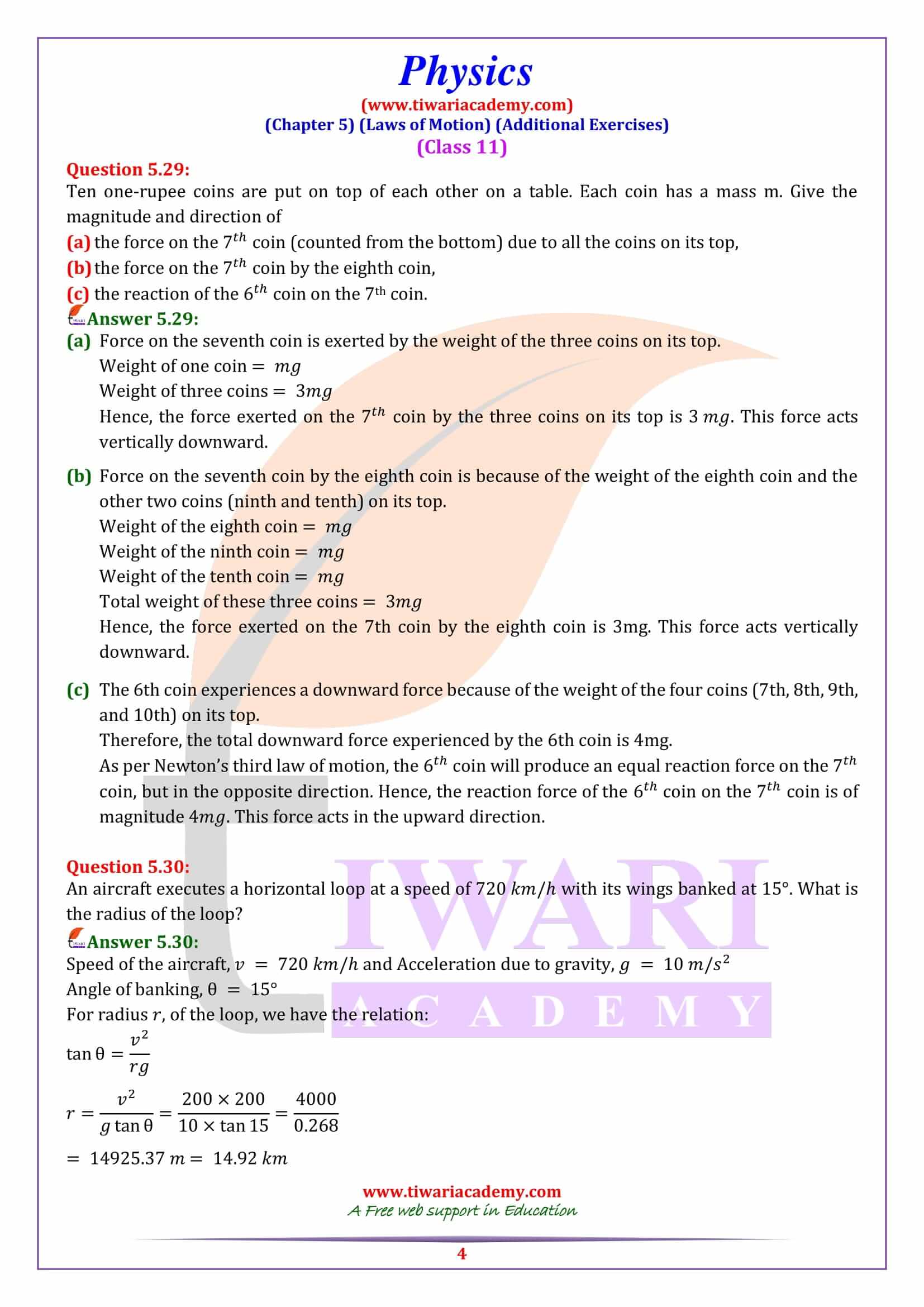 NCERT Solutions for Class 11 Physics Chapter 5 in PDF