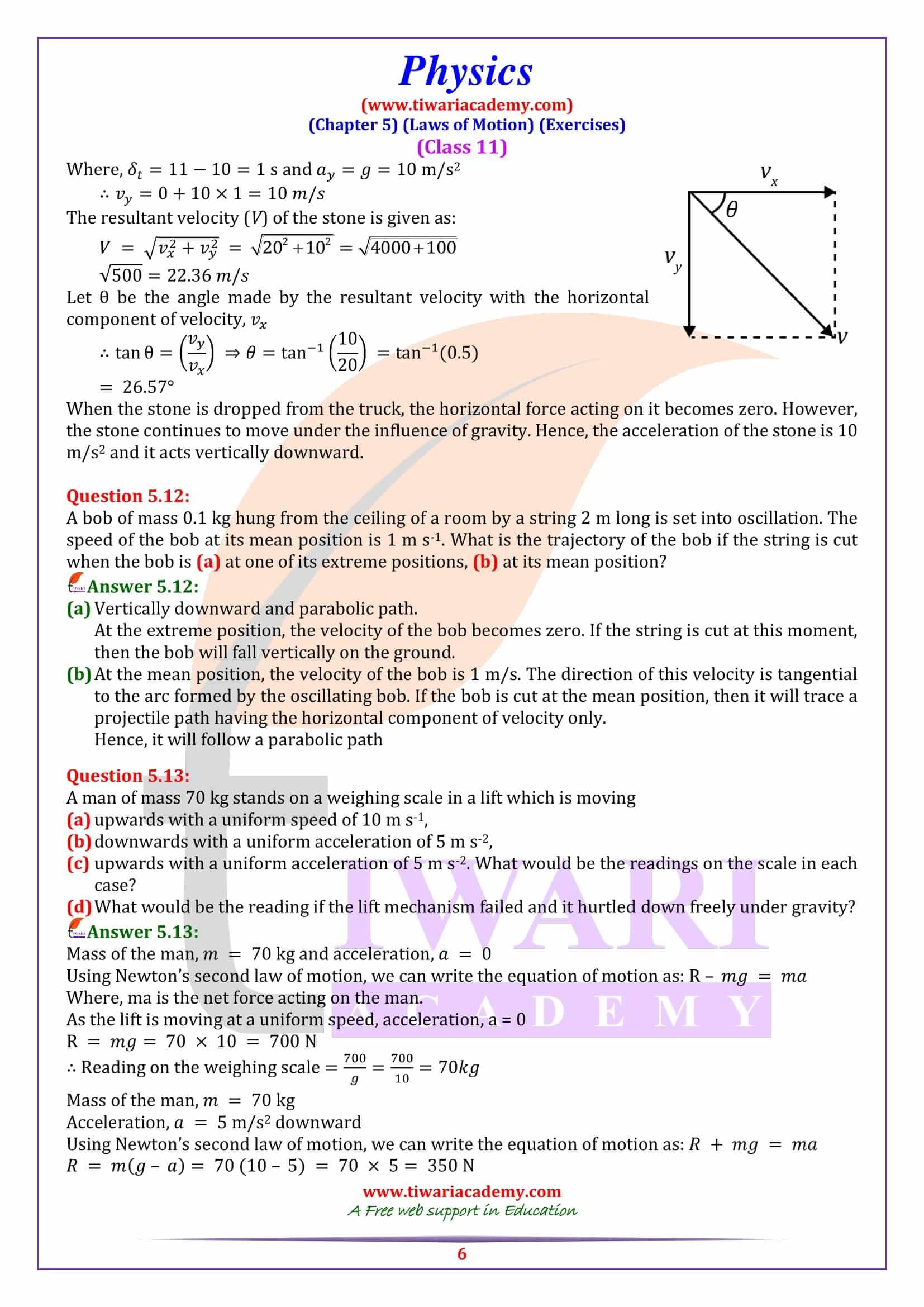 Class 11 Physics Chapter 5 Question Answers in English