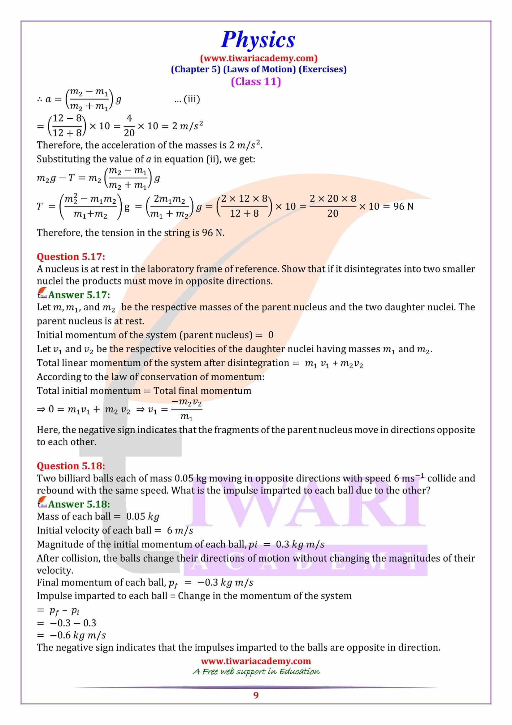 Class 11 Physics Chapter 5 PDF solutions