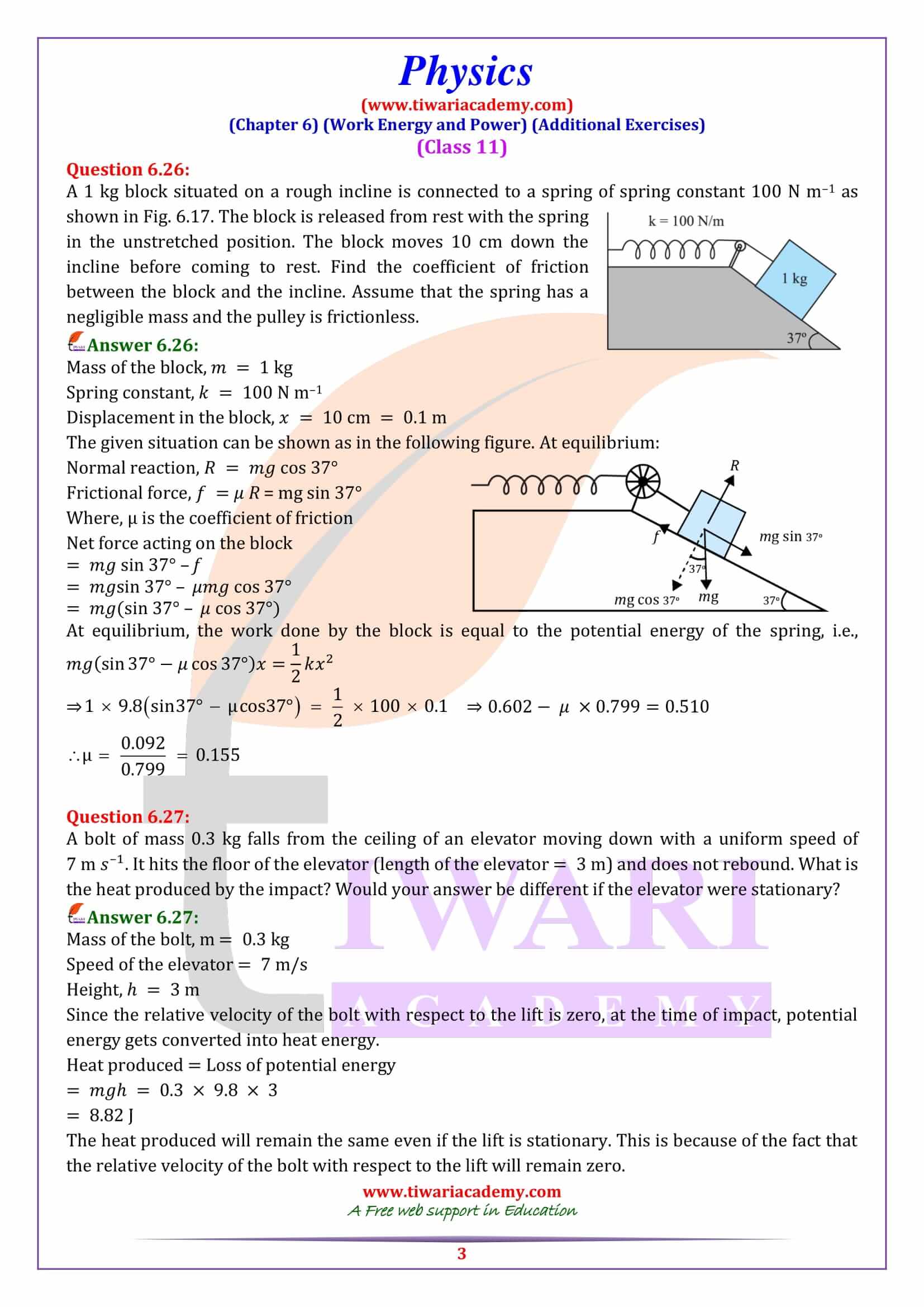NCERT Solutions for Class 11 Physics Chapter 6 in PDF