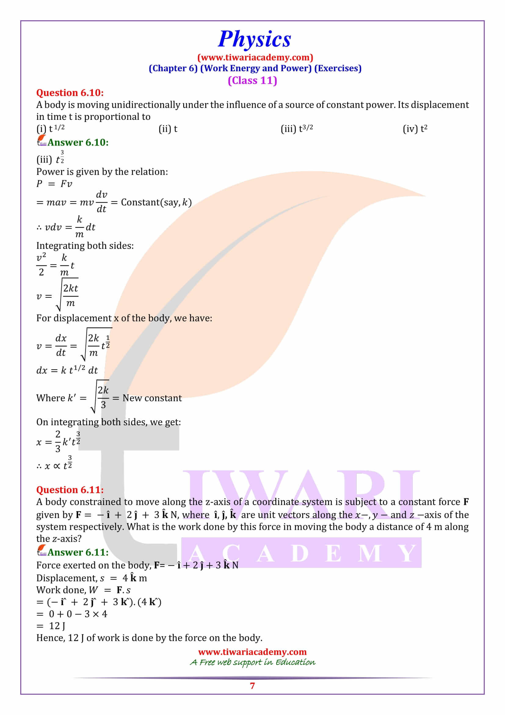Class 11 Physics Chapter 6 solutions in PDF