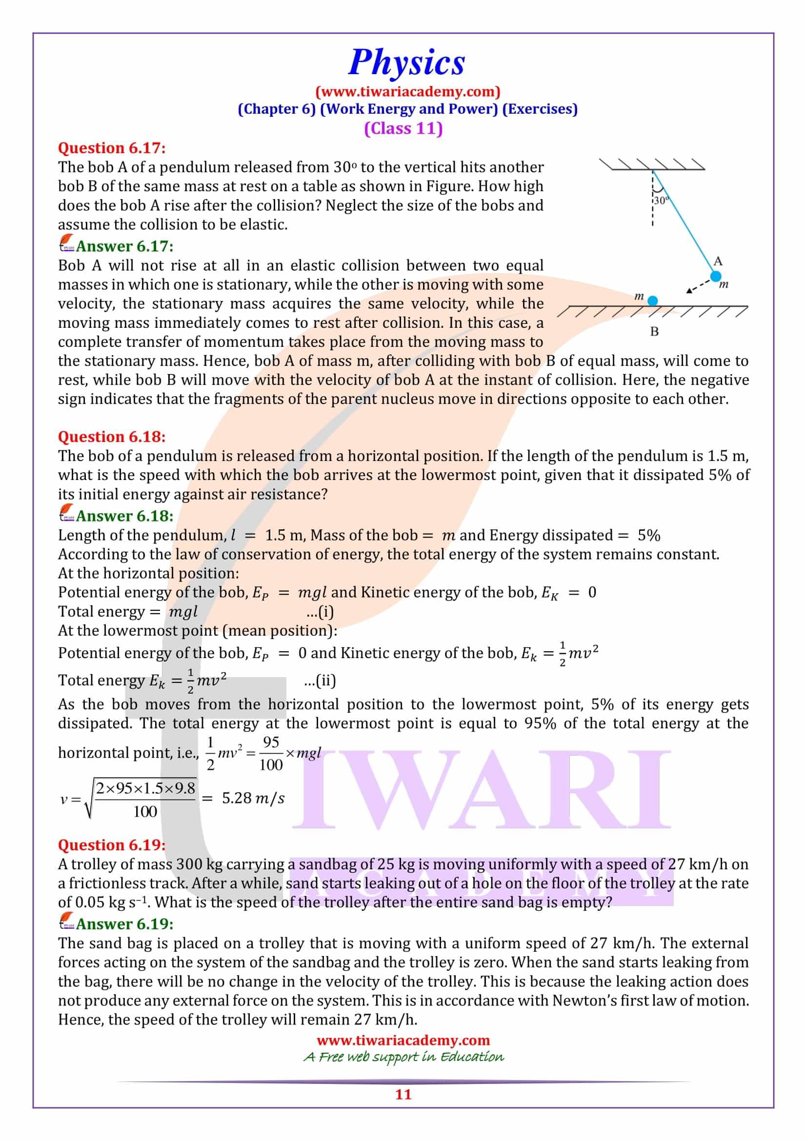 Class 11 Physics Chapter 6 for CBSE board