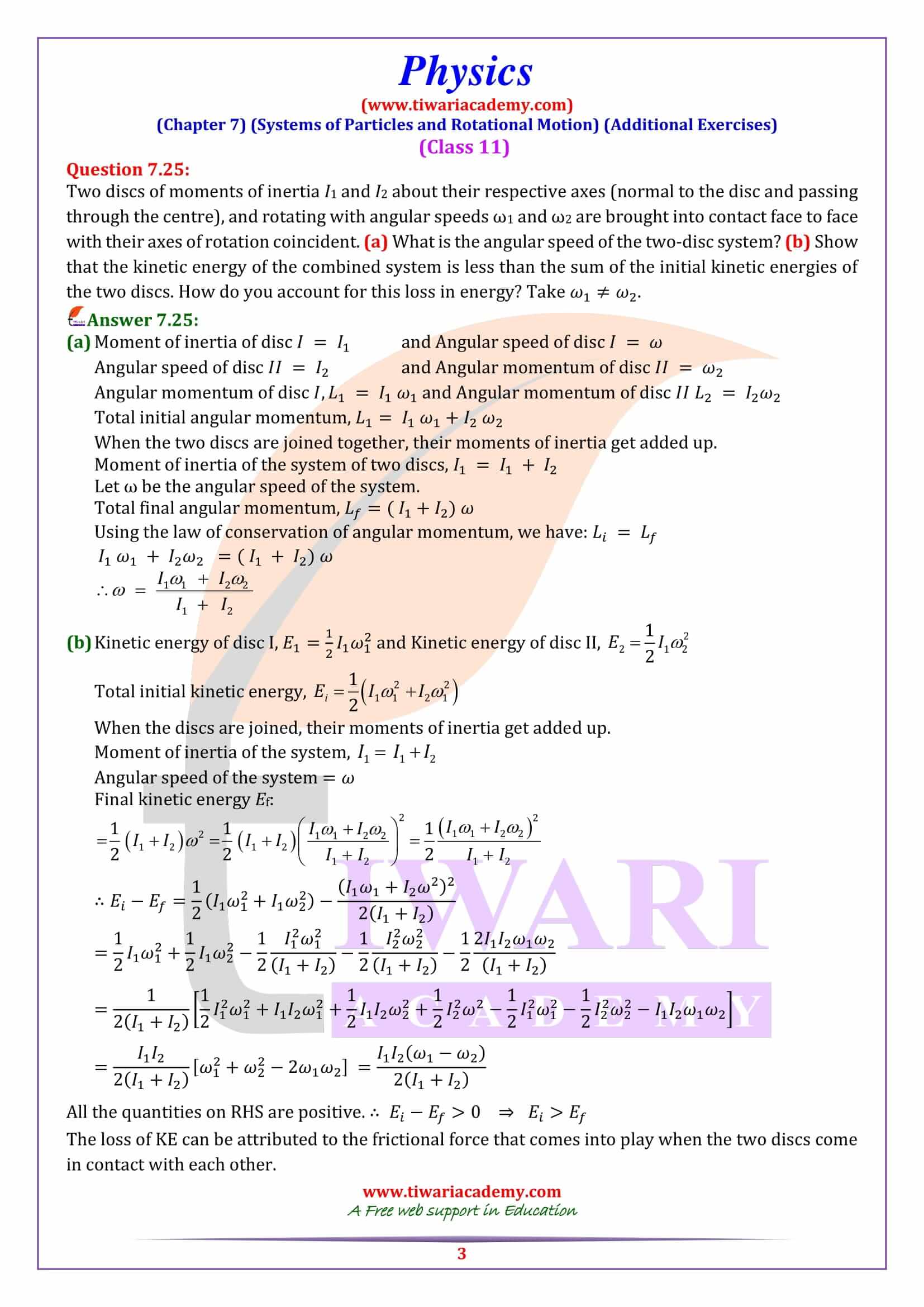 NCERT Solutions for Class 11 Physics Chapter 7 Question Answers