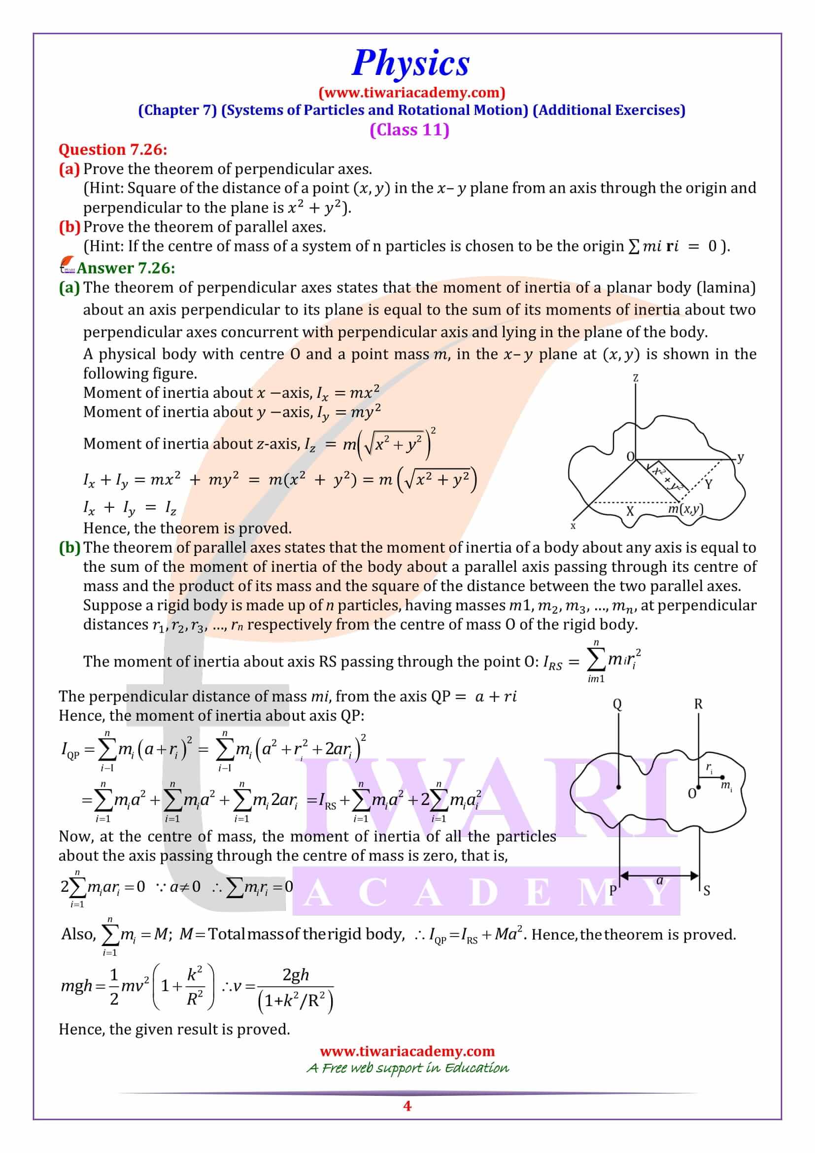 NCERT Solutions for Class 11 Physics Chapter 7 in English Medium