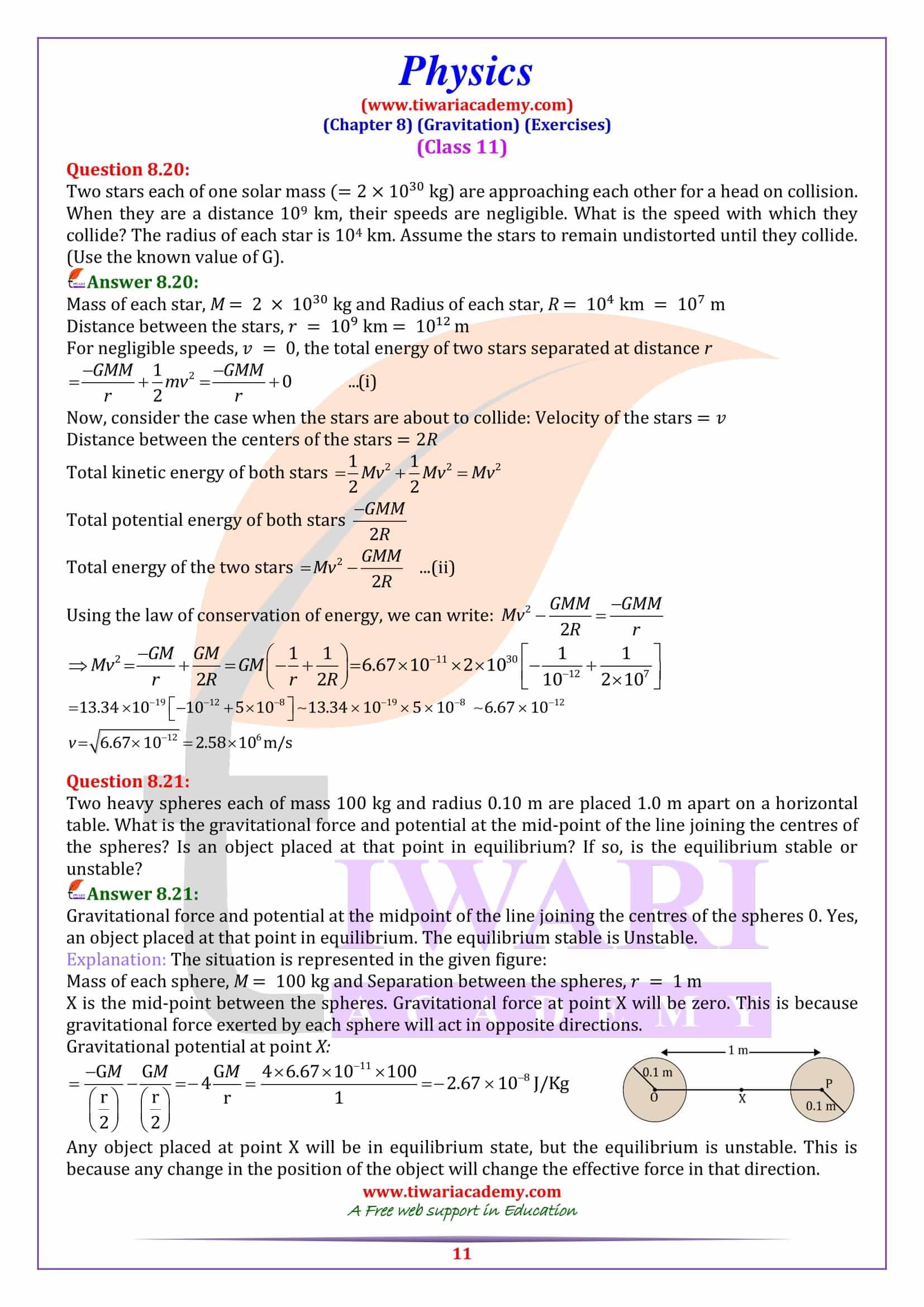 Class 11 Physics Chapter 8 end exercise solutions