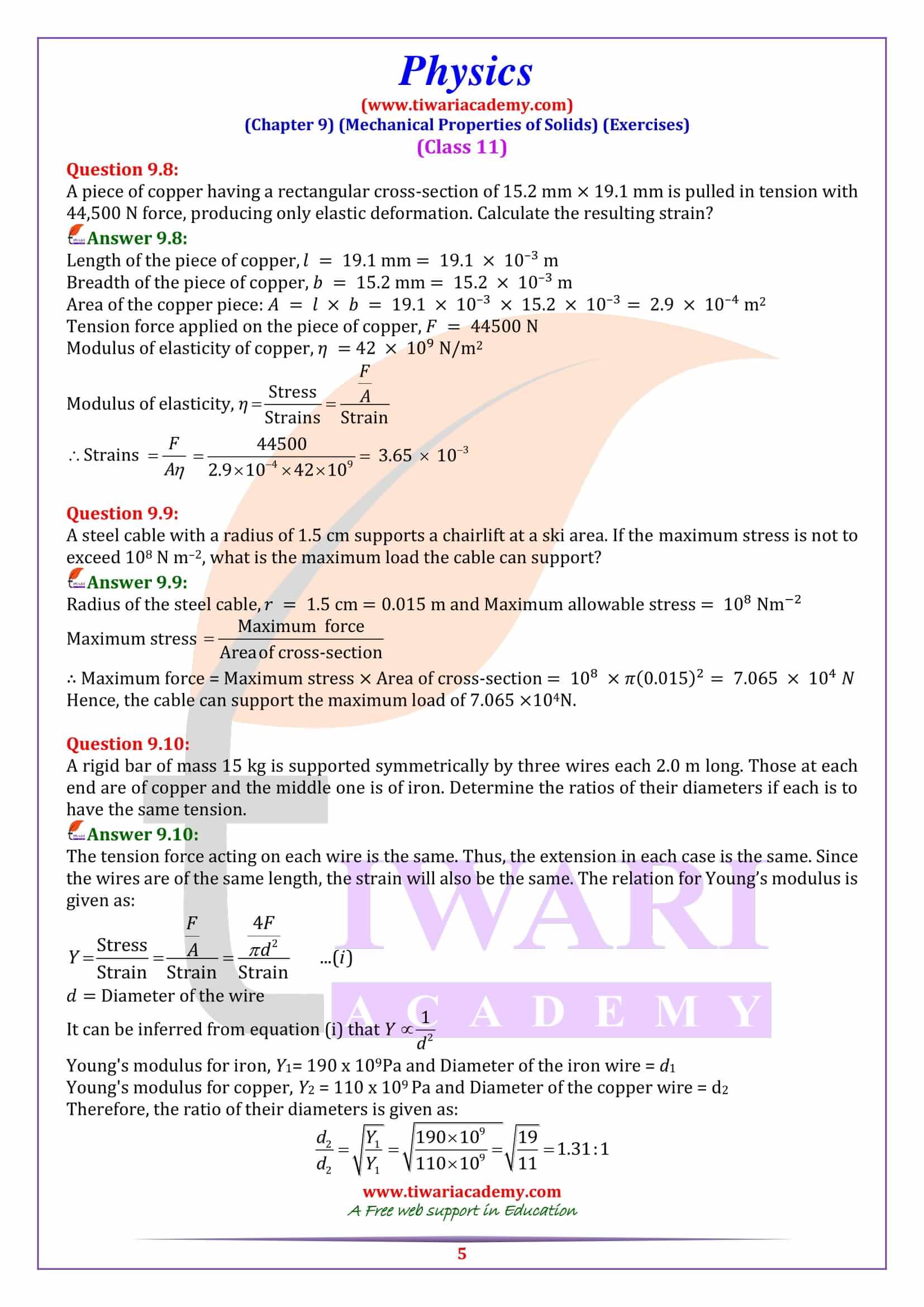 case study based questions of class 11 physics